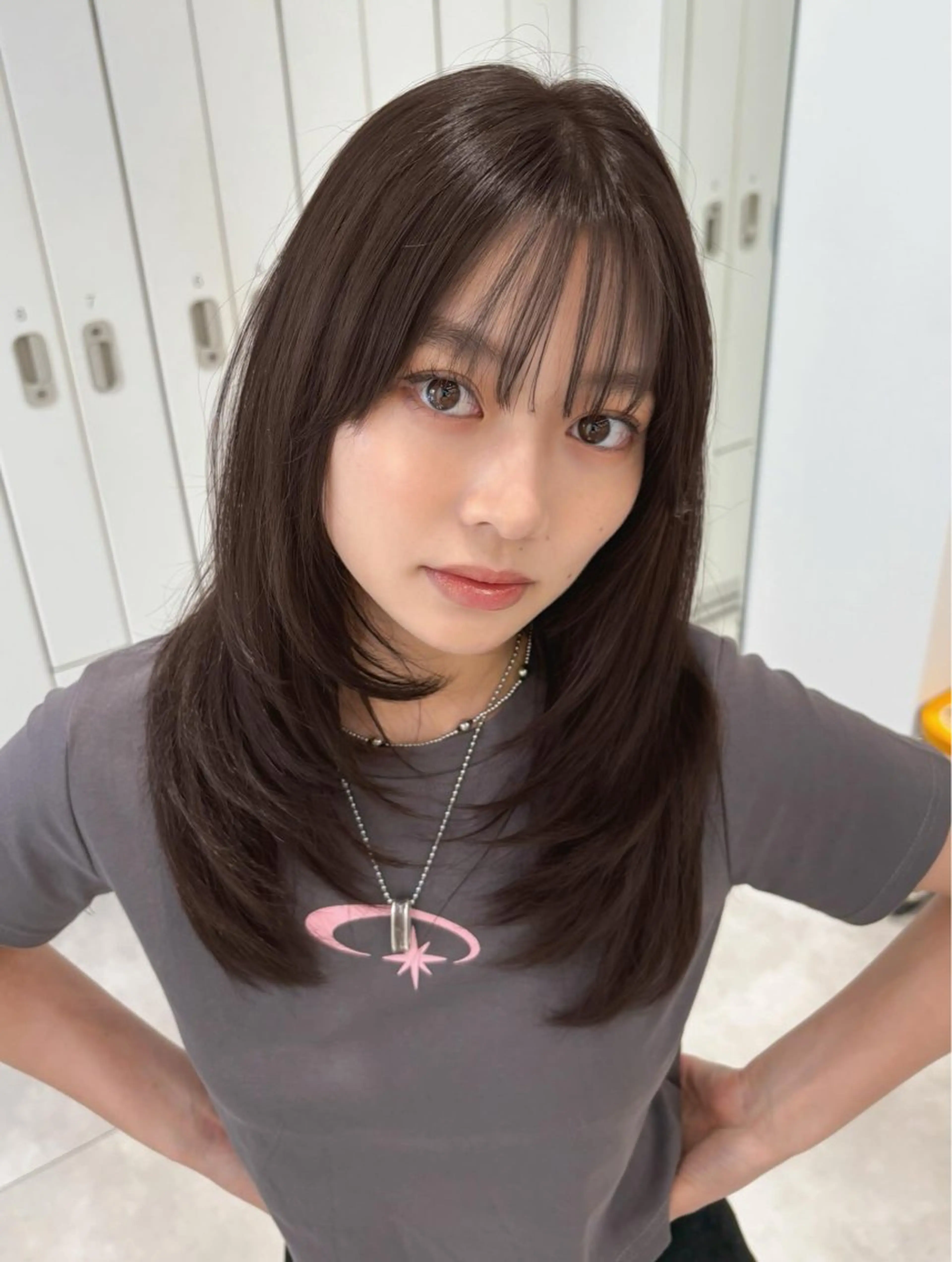 ロング 伸ばしかけ レイヤーカット 小顔カット カット 韓国レイヤー 🔥春暁【はるき】のヘアスタイル