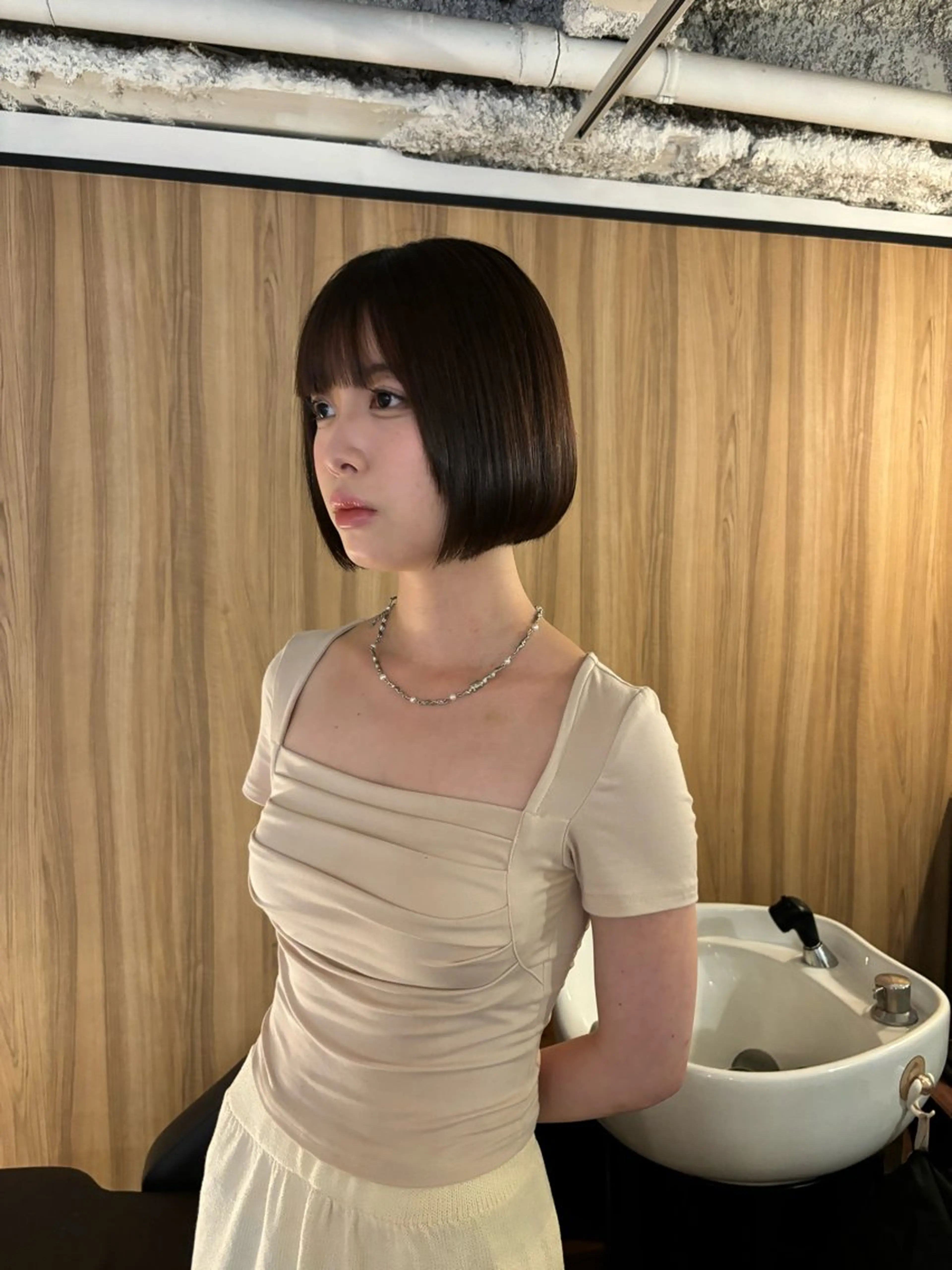 ショート ボブ 林　蓮／レイヤー /透明感カラーのヘアスタイル