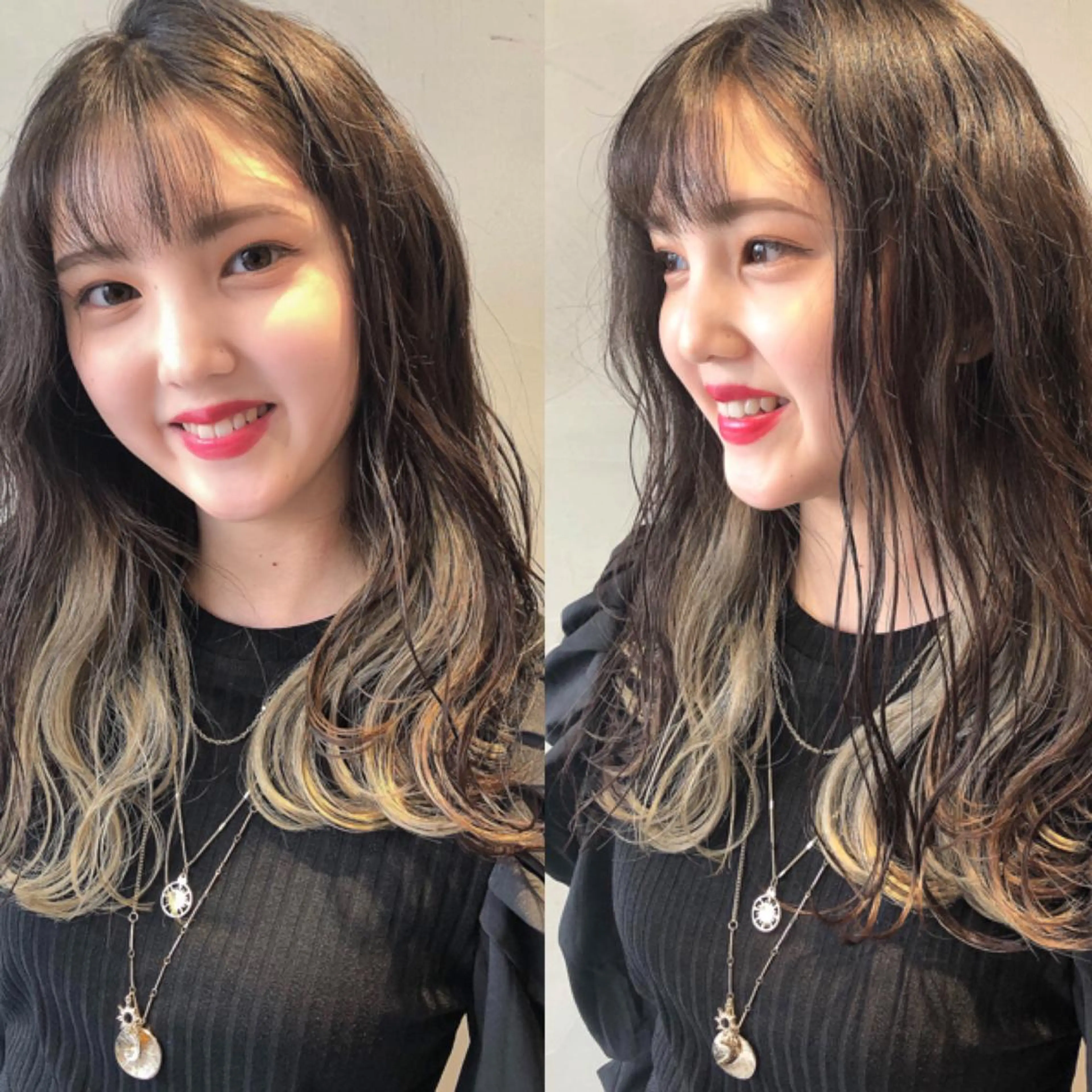 セミロング カラー 圧倒的透明感カラー nana🦕のヘアスタイル