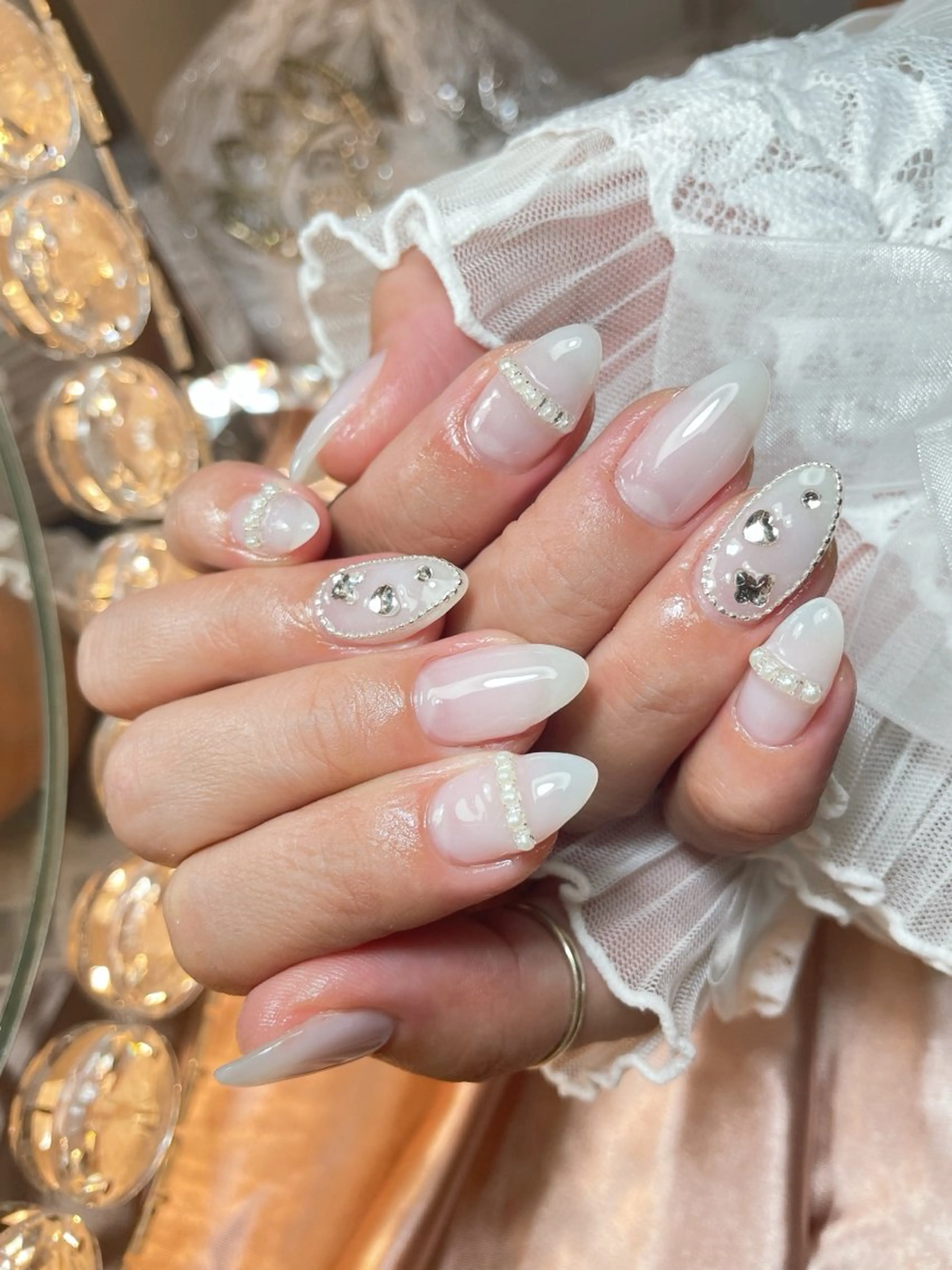 ネイル 23時まで❤︎韓国、 ワンホンネイルのネイルデザイン