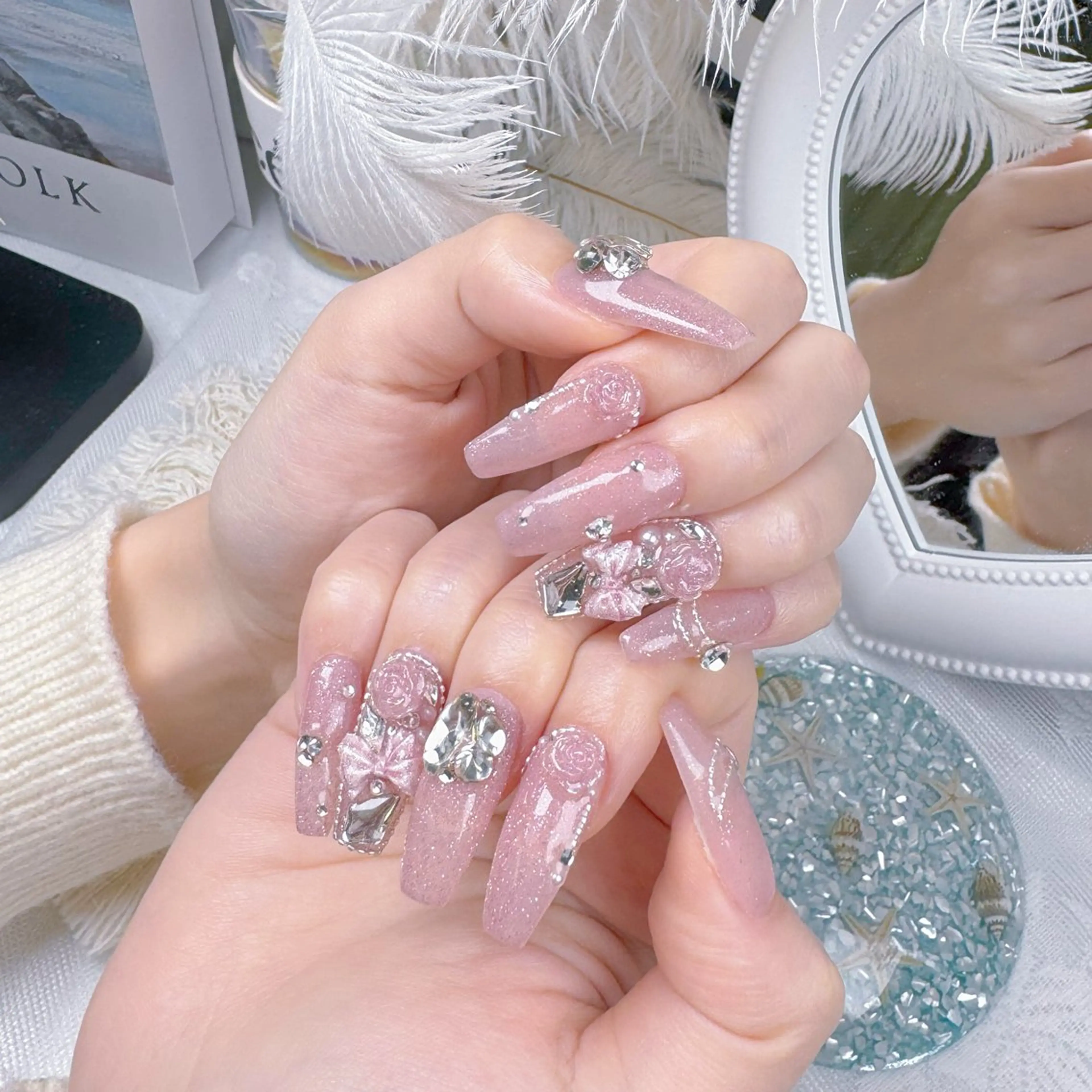 ネイル 桜ネイル クリアネイル フレンチネイル ハート キラキラネイル ハンドネイル princess スカルプ専門店のネイルデザイン