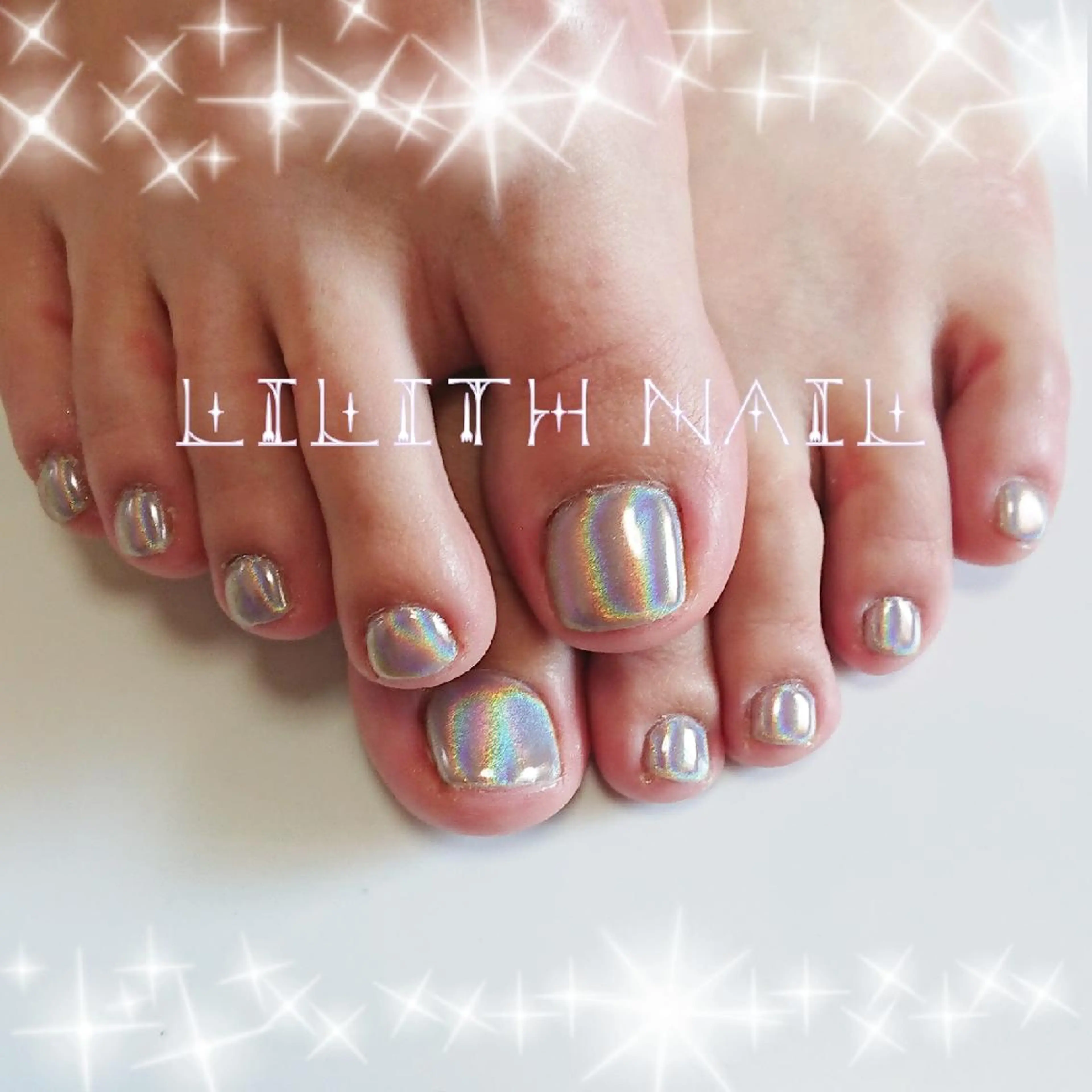 ネイル ミラーネイル フットネイル Lilith Nailのネイルデザイン