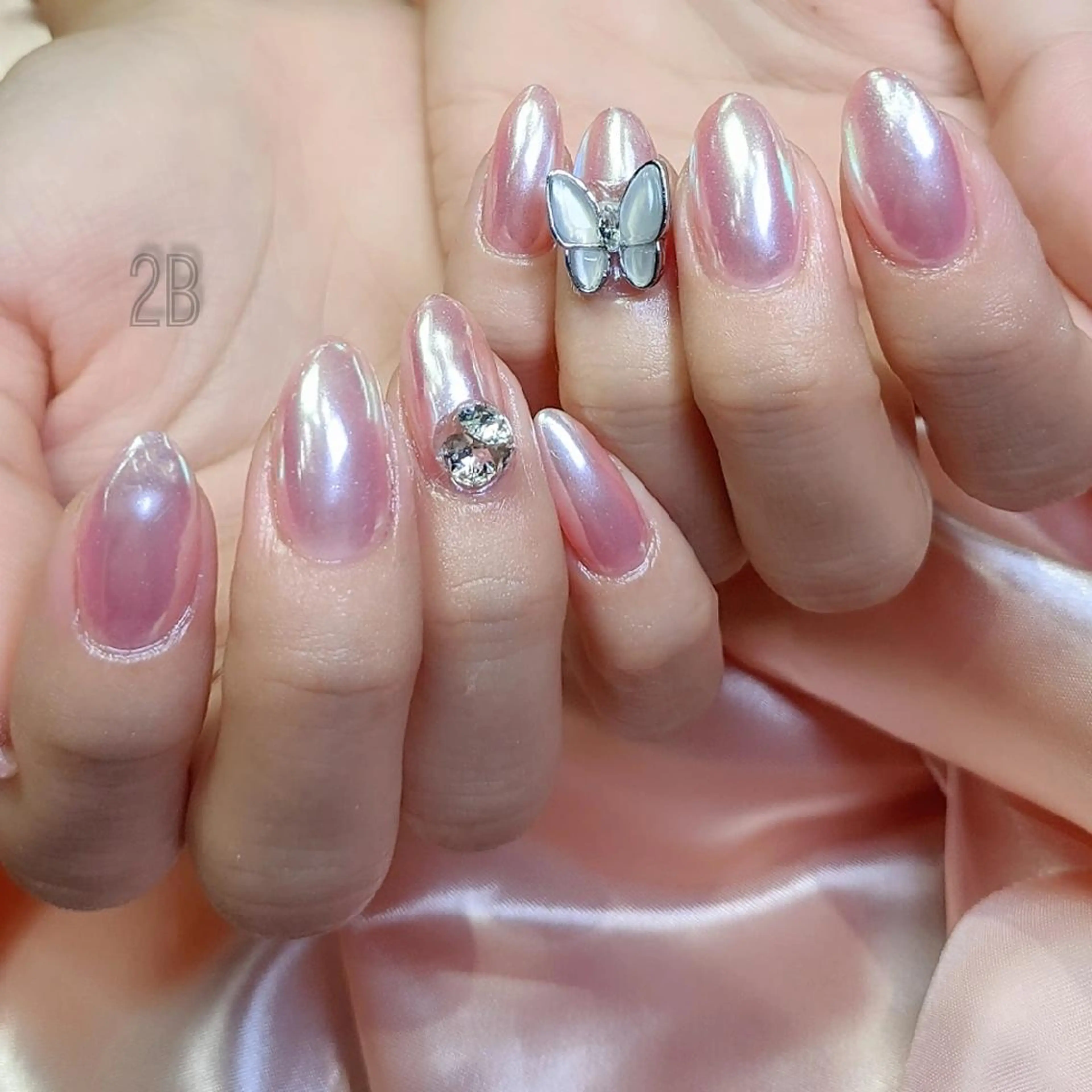 ネイル アートネイル フットネイル フレンチネイル ガラスフレンチ ロングネイル 2B__nails ニービー京都伏見区のネイルデザイン
