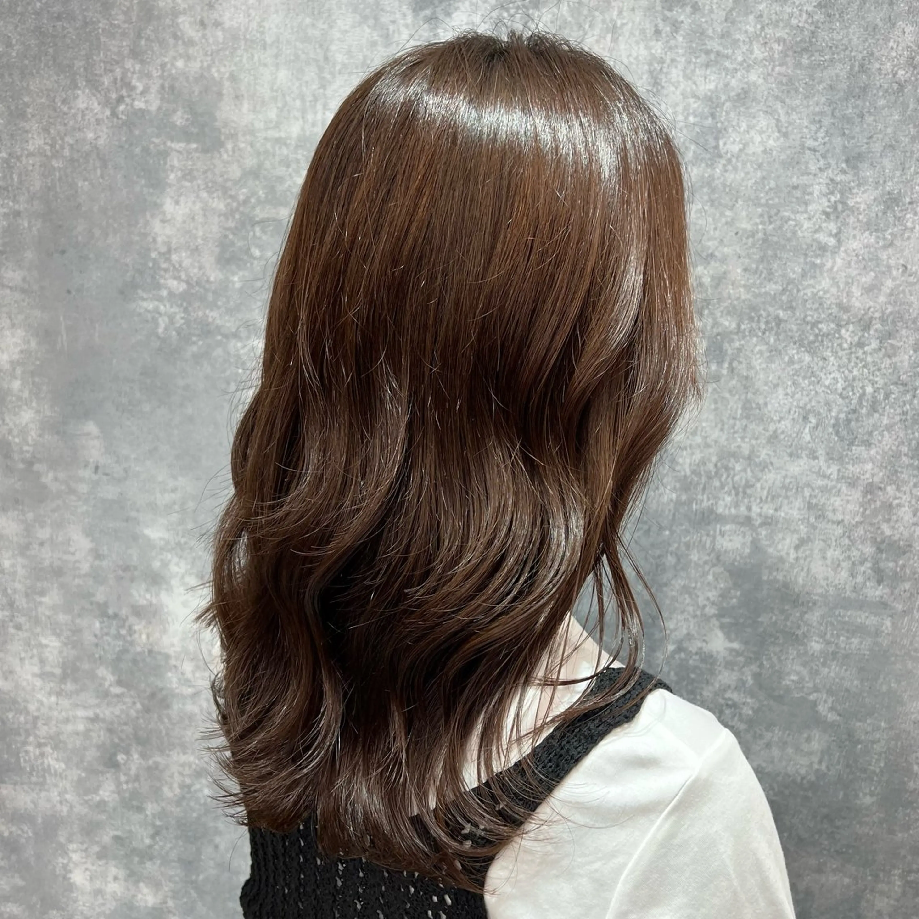 セミロング ヘアアレンジ カット ヘアセット 👑垢抜け韓国ヘア ハッシュカット唯澄のヘアスタイル