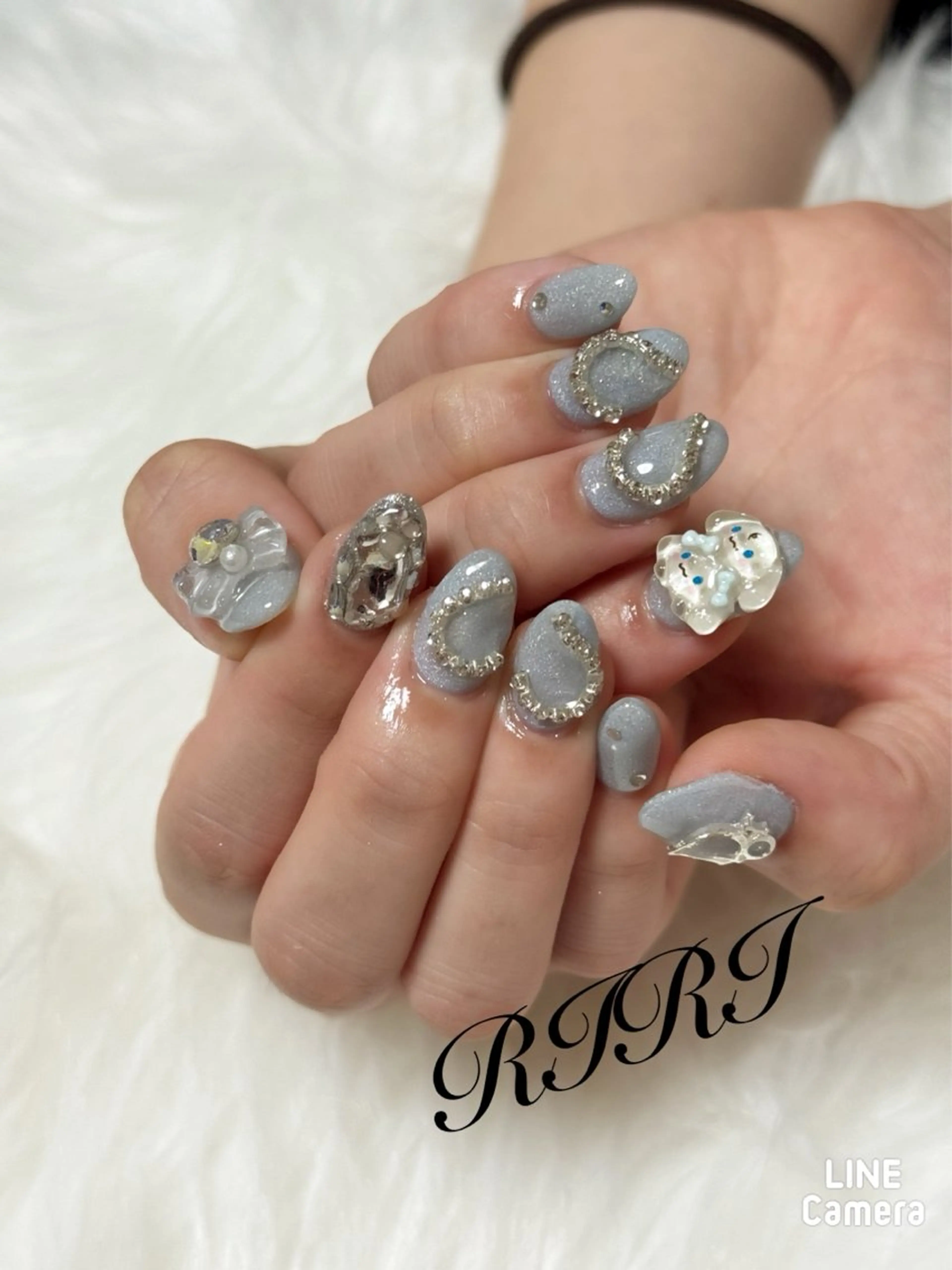 ネイル ジェルネイル ハート キラキラネイル ショートネイル ハンドネイル riri オーナーのネイルデザイン