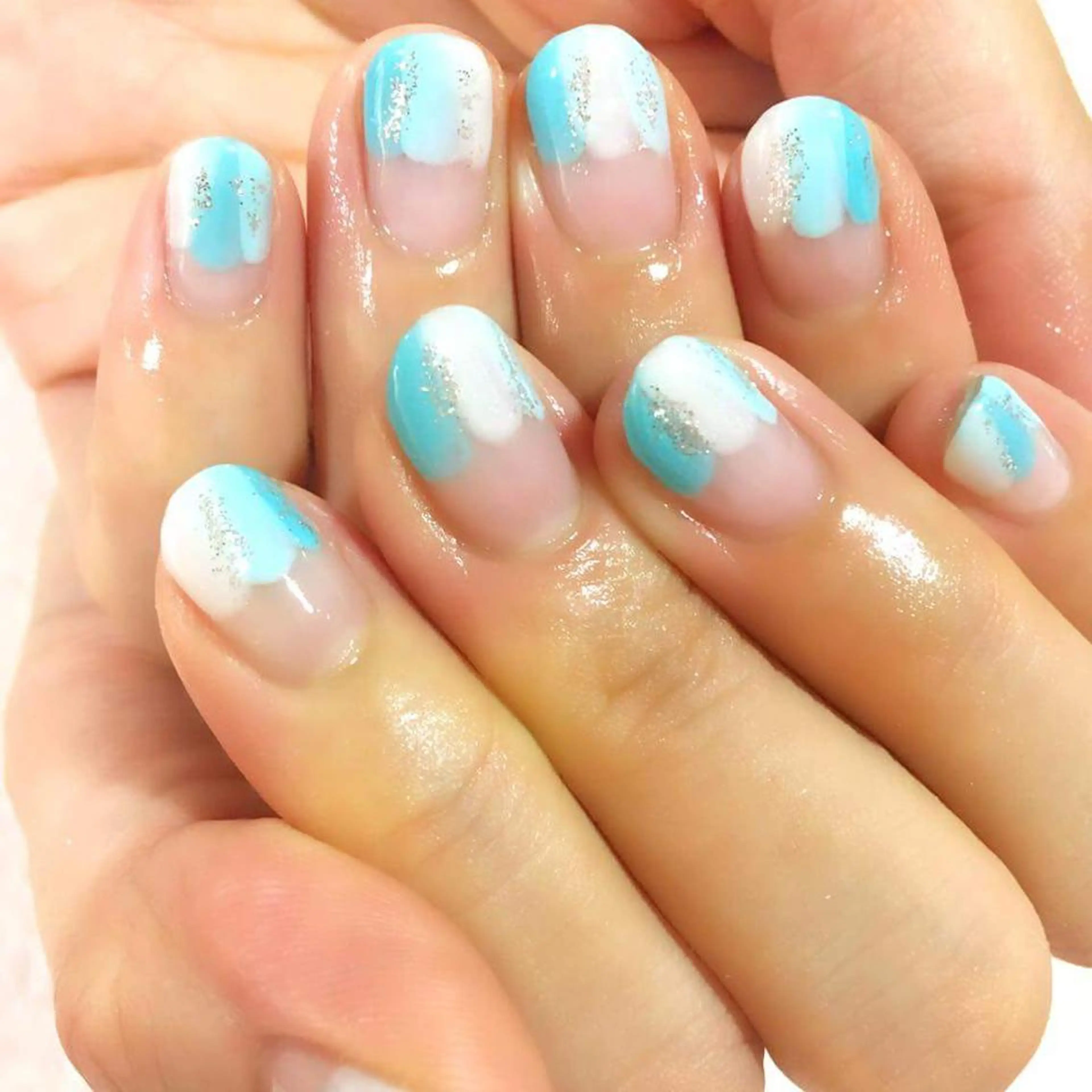 ショート カラー ネイル アートネイル ジェルネイル ラメ(グリッター) スカルプネイル ストーンネイル NAILSGOGO shibuyaのネイルデザイン