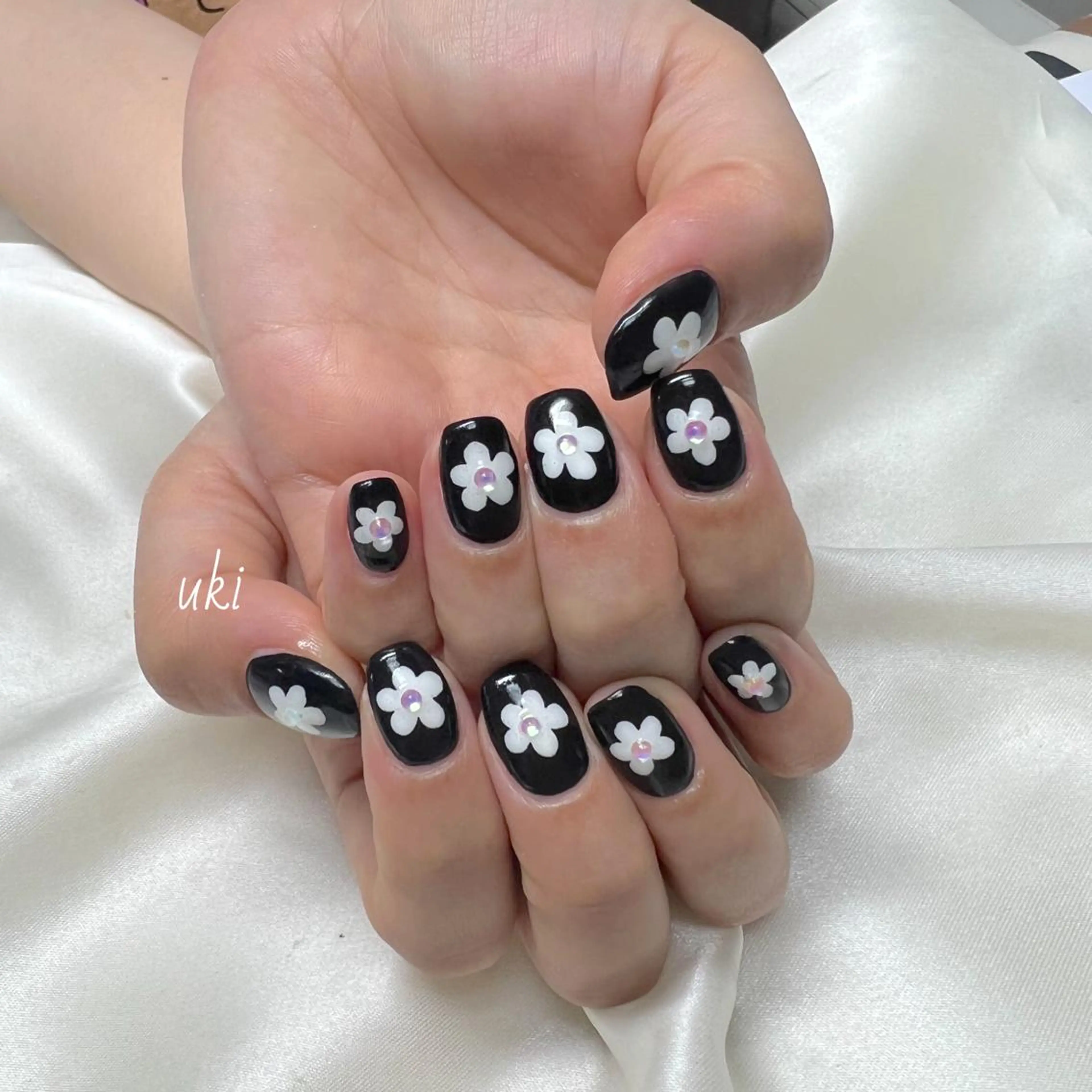 ネイル アートネイル フラワーネイル ショートネイル ハンドネイル Ameri nail /UKIのネイルデザイン