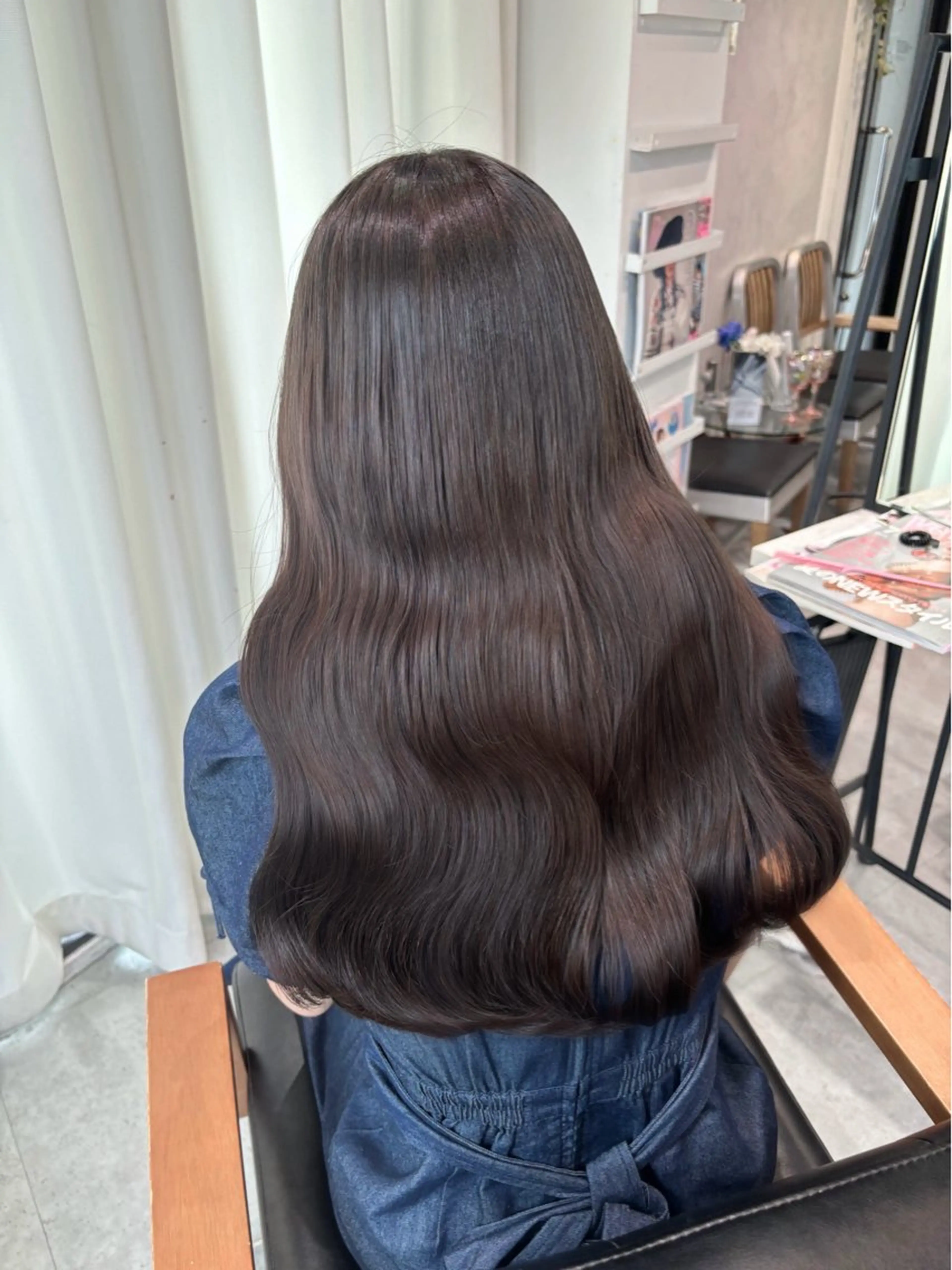 ロング カラー 透明感カラー オリーブカラー ‎Lby home 🪽mikuのヘアスタイル