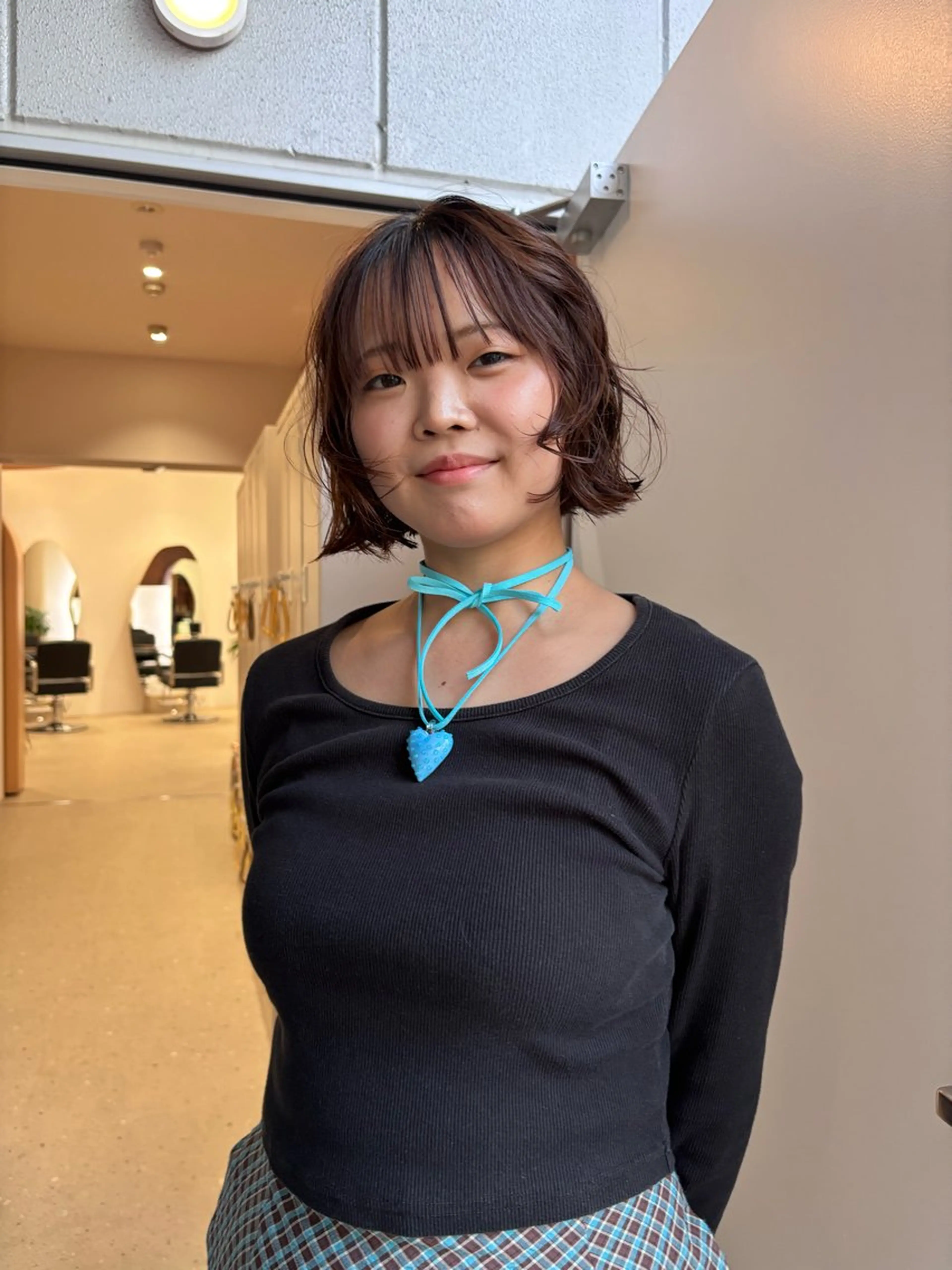 ショート パーマ ボブ レイヤーカット 西宮北口/みなみのヘアスタイル