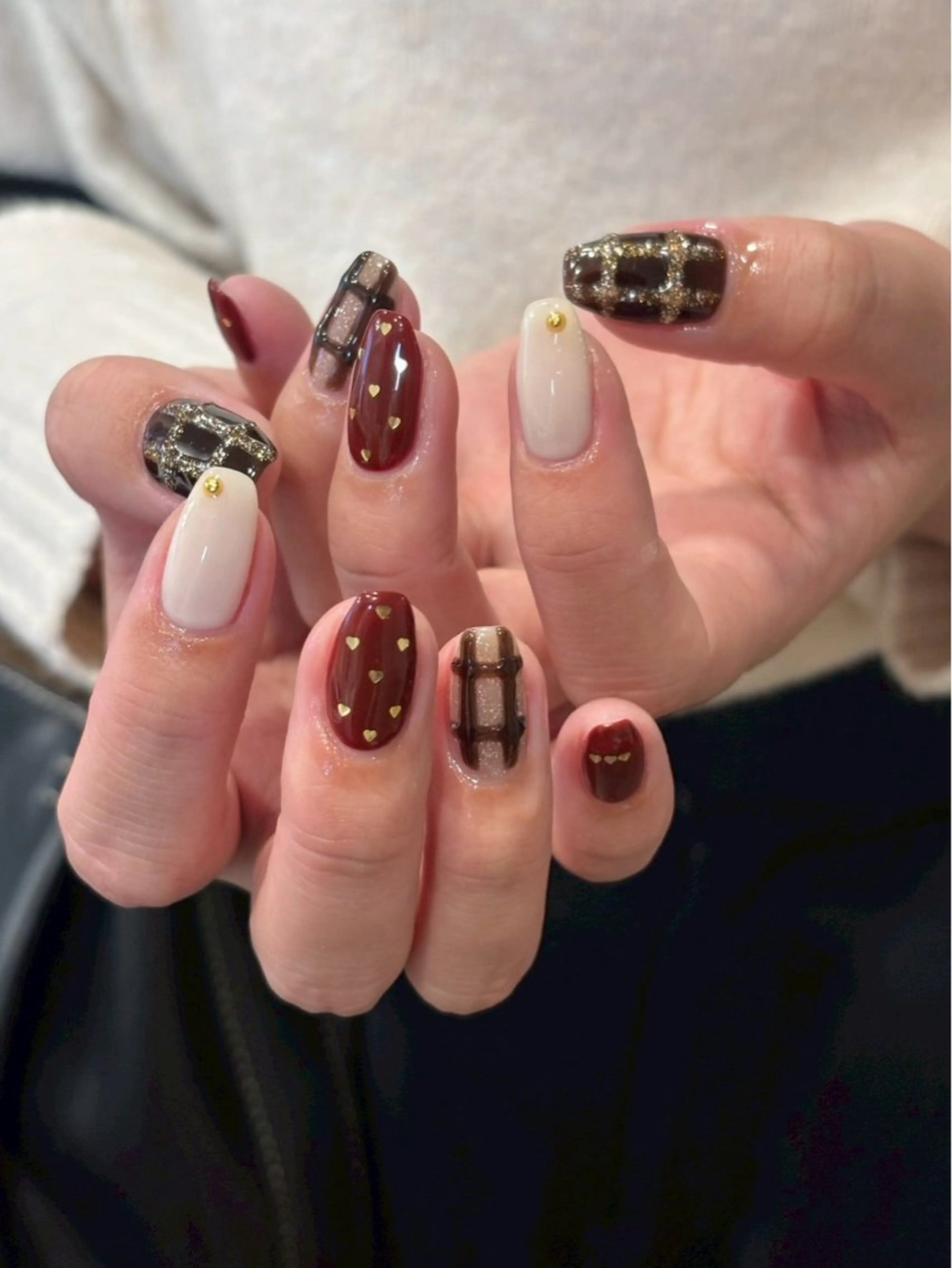 ネイル ハート バレンタイン ハンドネイル iconail 下北沢 NONのネイルデザイン