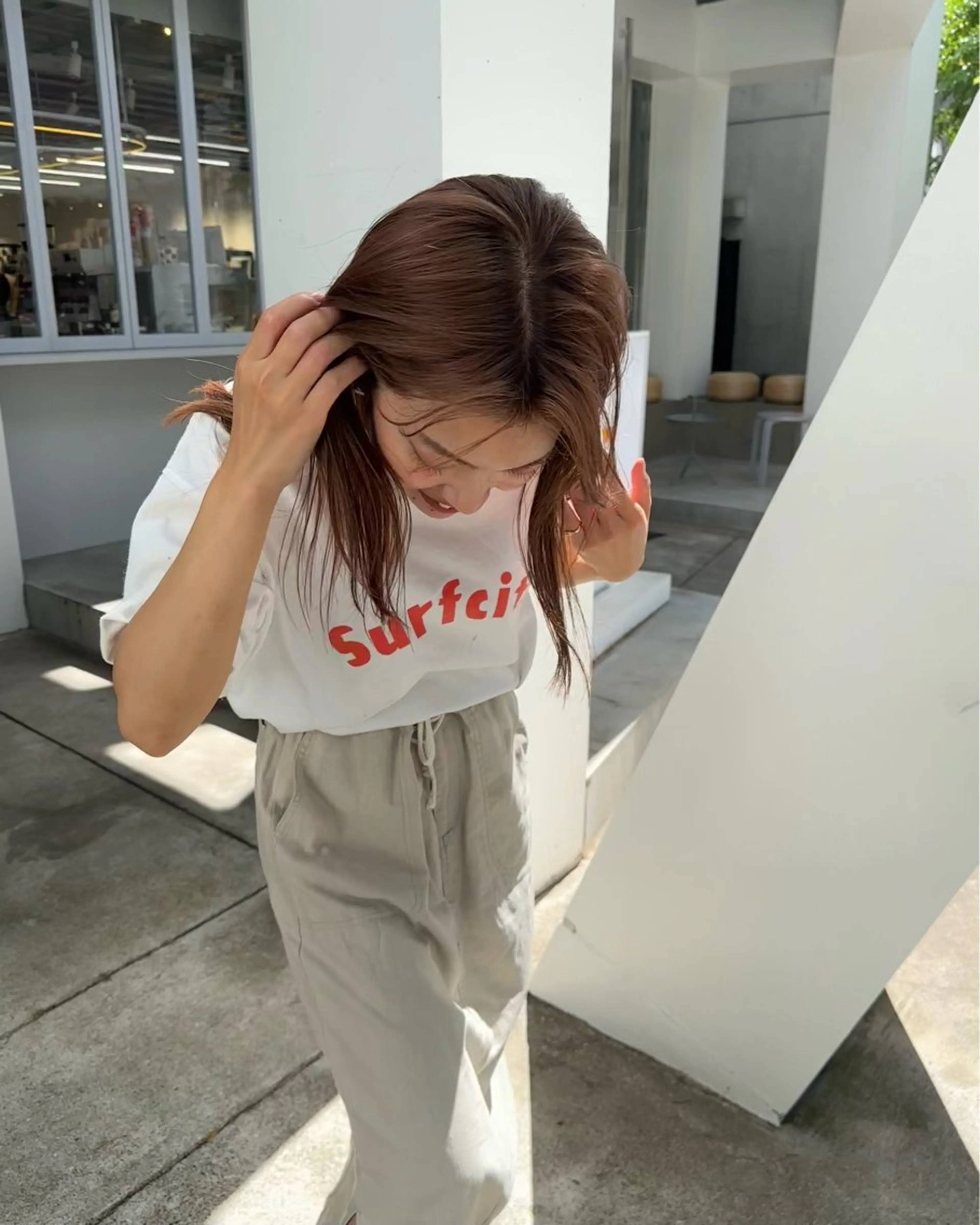 ミディアム カラー ベージュカラー ブリーチ ブラウンカラー ショコラブラウン 透明感カラー 🌙suwa🌙 /ショートカットのヘアスタイル