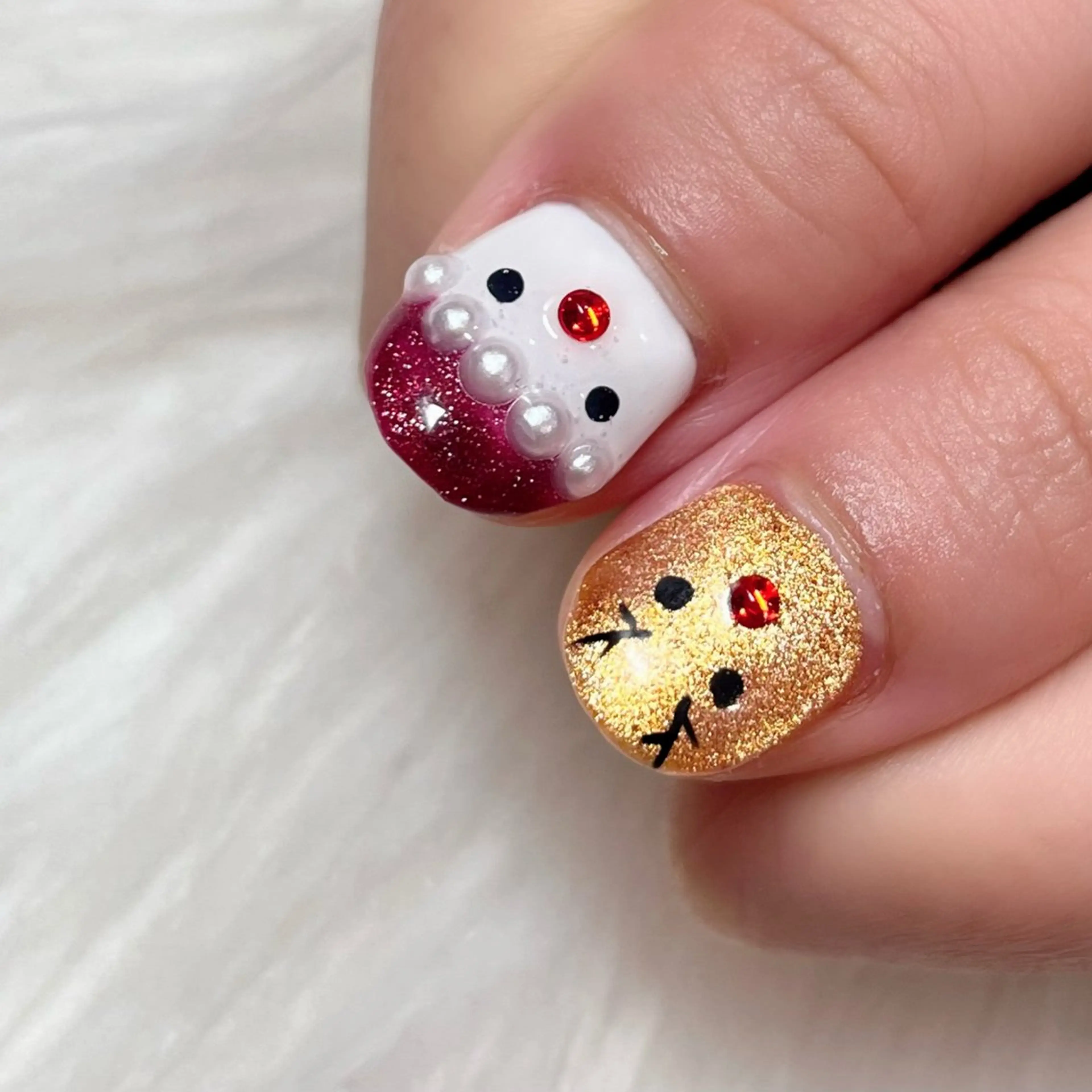 ネイル マグネットネイル 冬ネイル クリスマス はあとねいる中洲川端 ★Mieのネイルデザイン