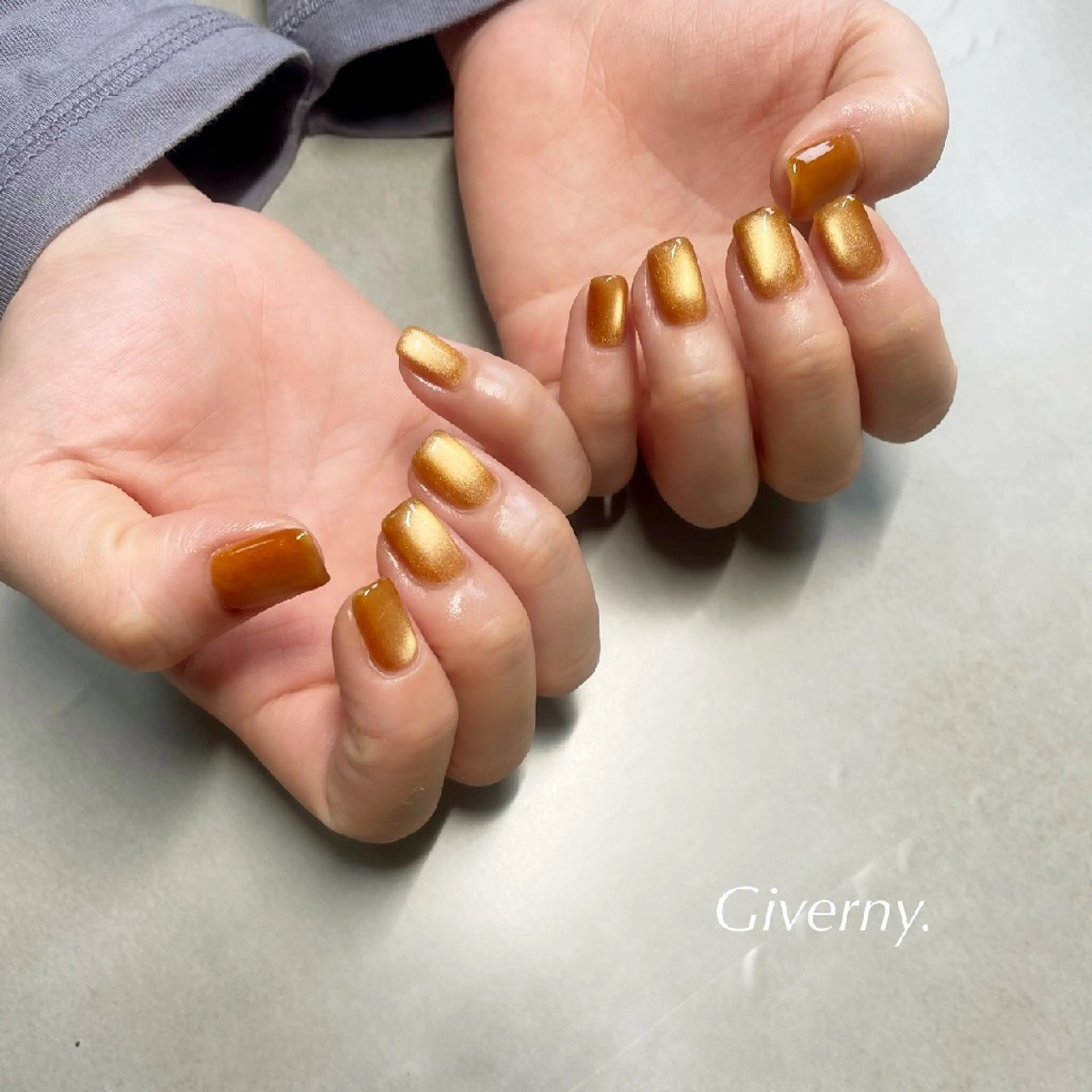 ネイル マグネットネイル 夏ネイル ハンドネイル Giverny .のネイルデザイン