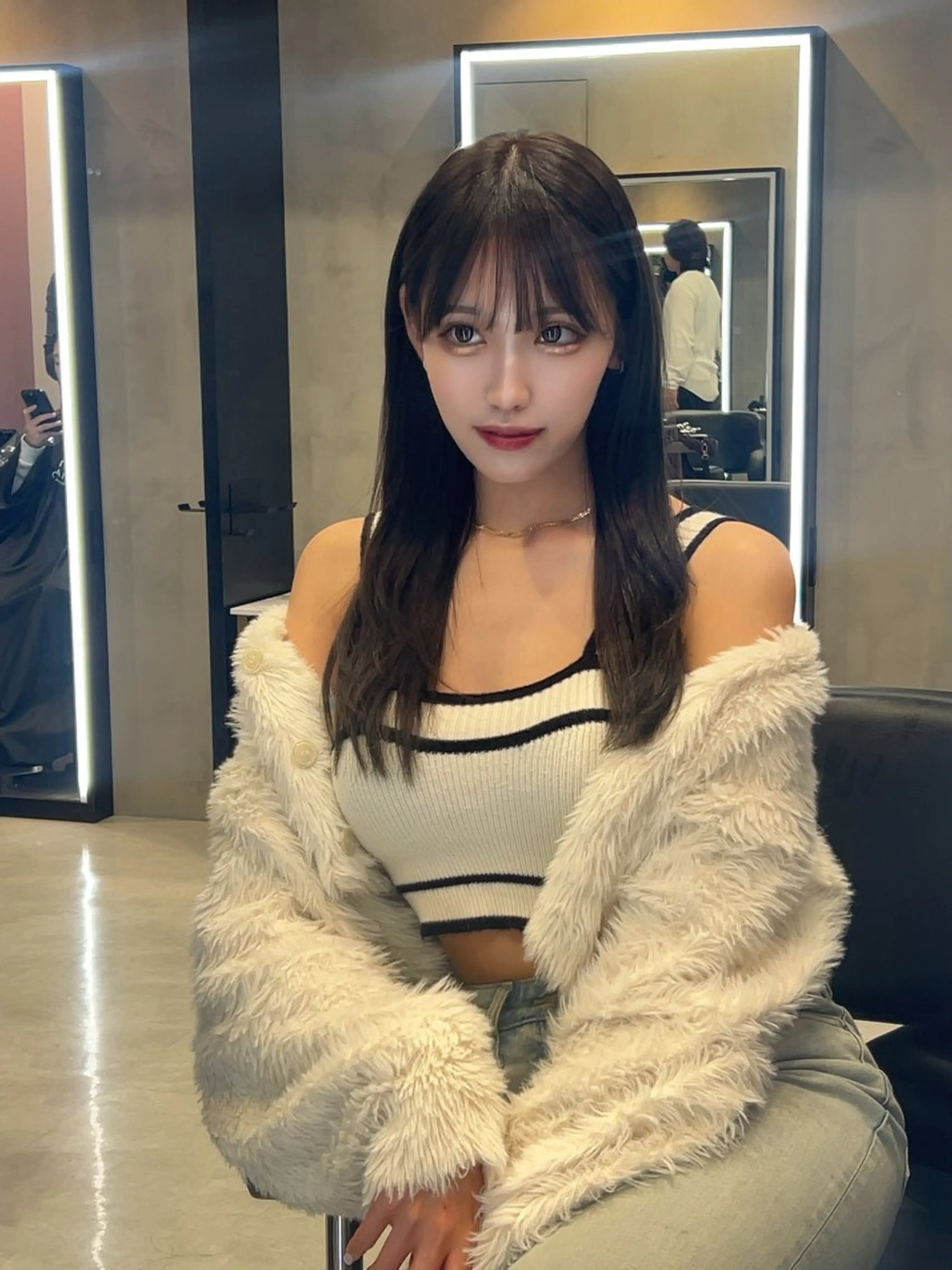 ロング カット ヘアカラー トリートメント 海野翔吾🇨🇳 ワンホンレイヤーのヘアスタイル