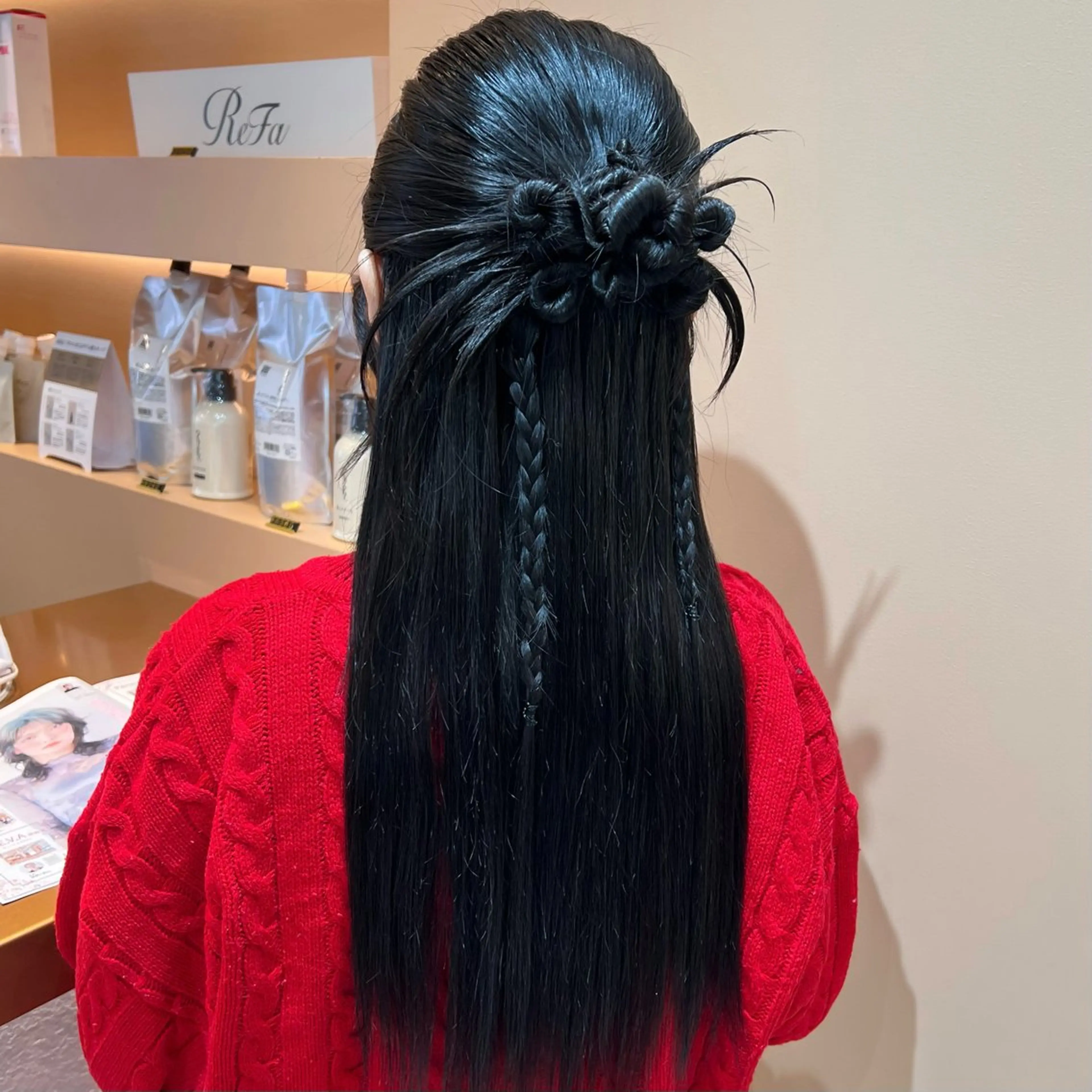 ロング ヘアアレンジ ハーフアップ ヘアセット ✨カチモリ✨レイヤー 韓国ヘア🇰🇷ゆいのヘアスタイル