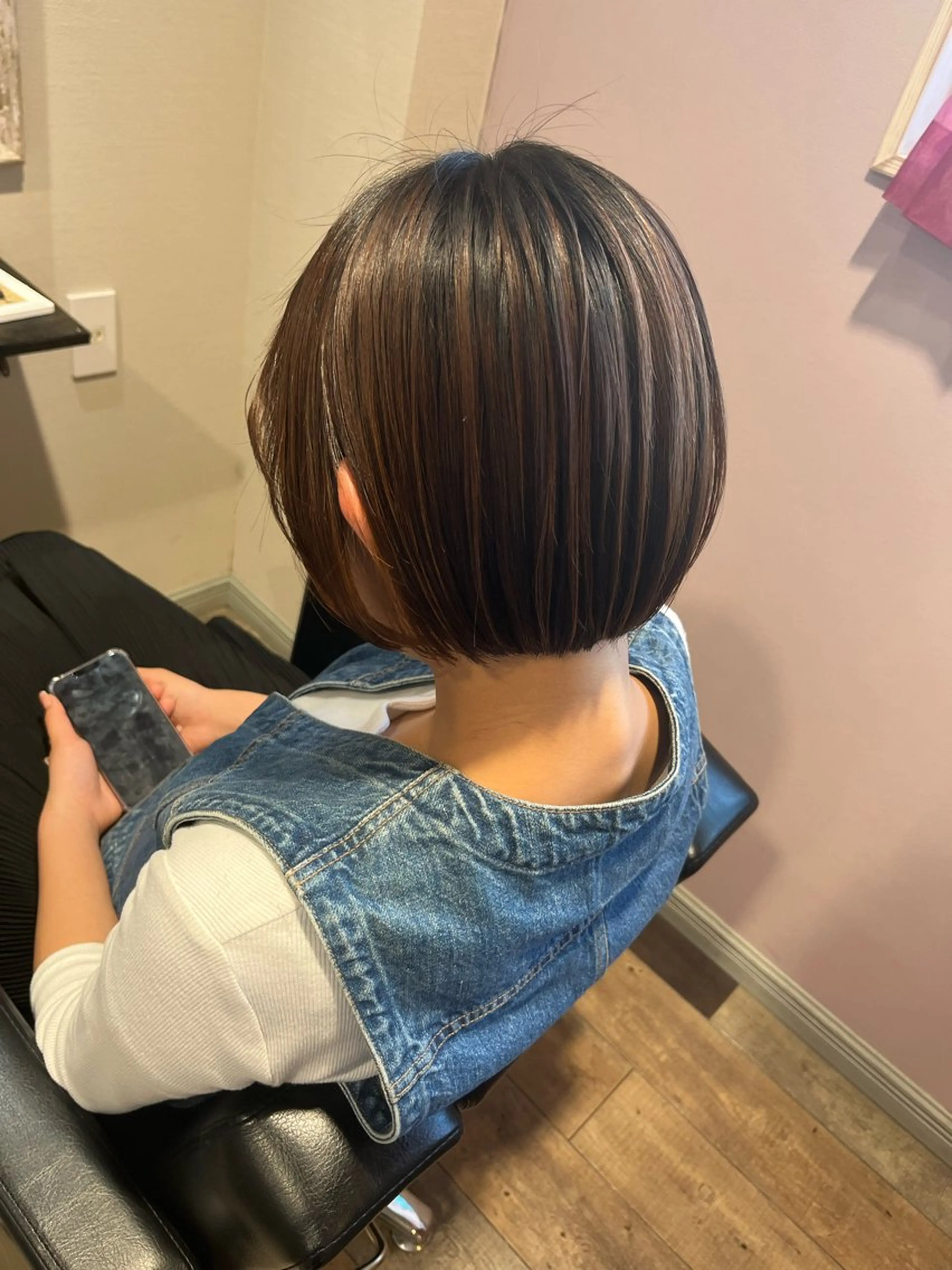 ショート ボブ 小顔カット カット 縮毛矯正 顔まわり/オフィス カラー/青栁優🔆のヘアスタイル