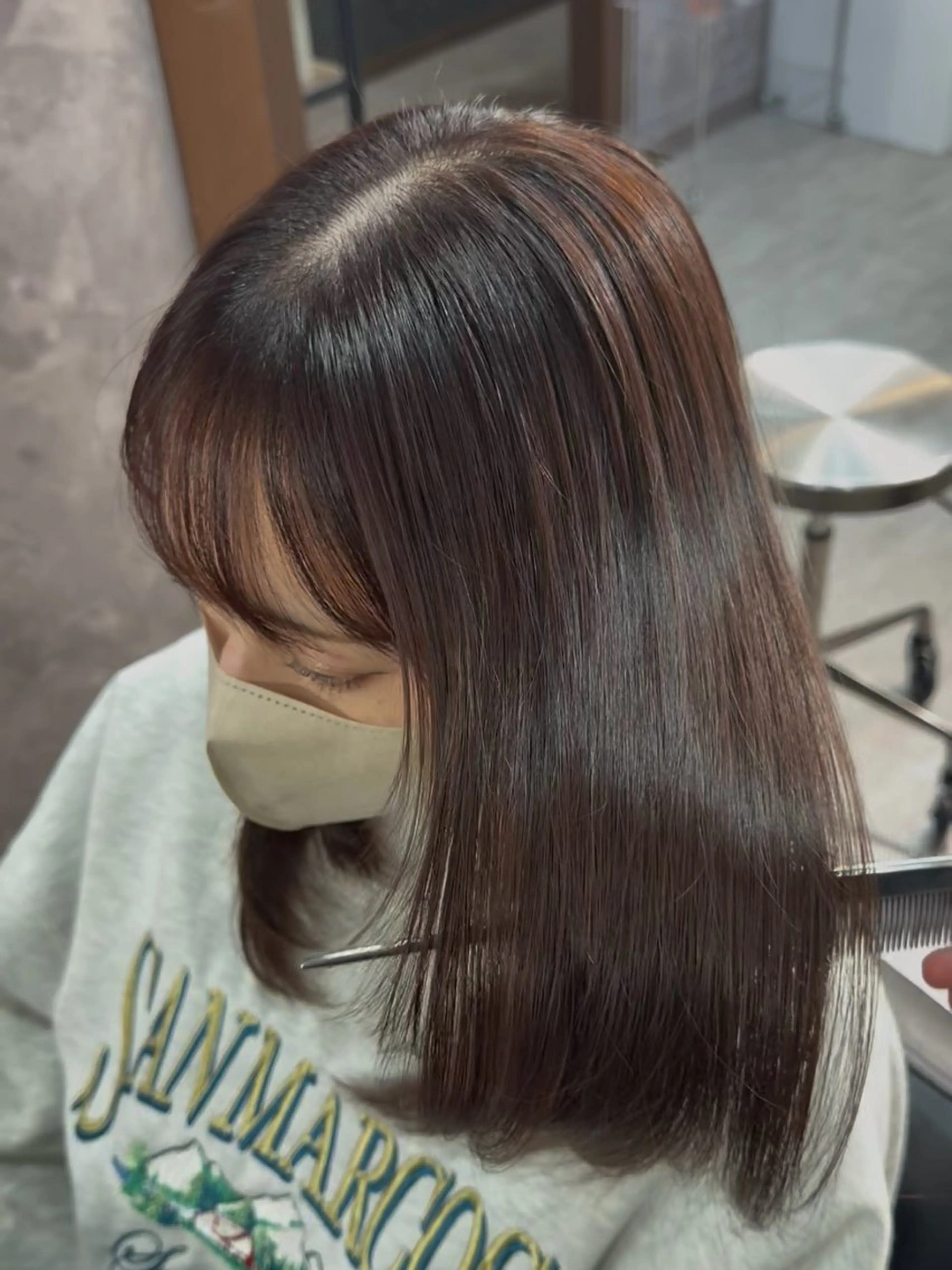 ミディアム カラー ヘアカラー トリートメント おおつか/メンズ特化 /縮毛矯正/髪質改善のヘアスタイル