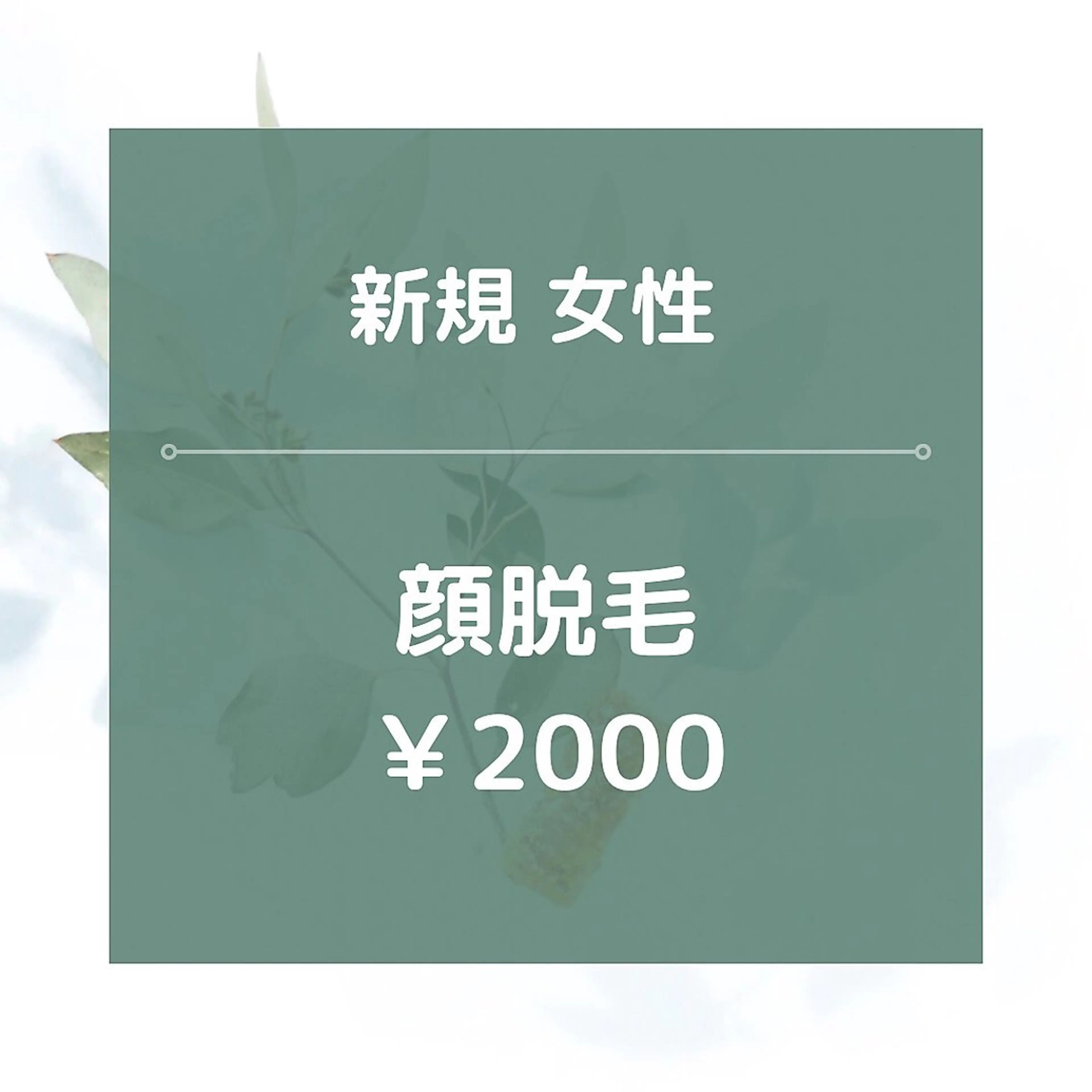 【新規女性】顔全体脱毛/¥2000★美肌効果あり◎20分の写真