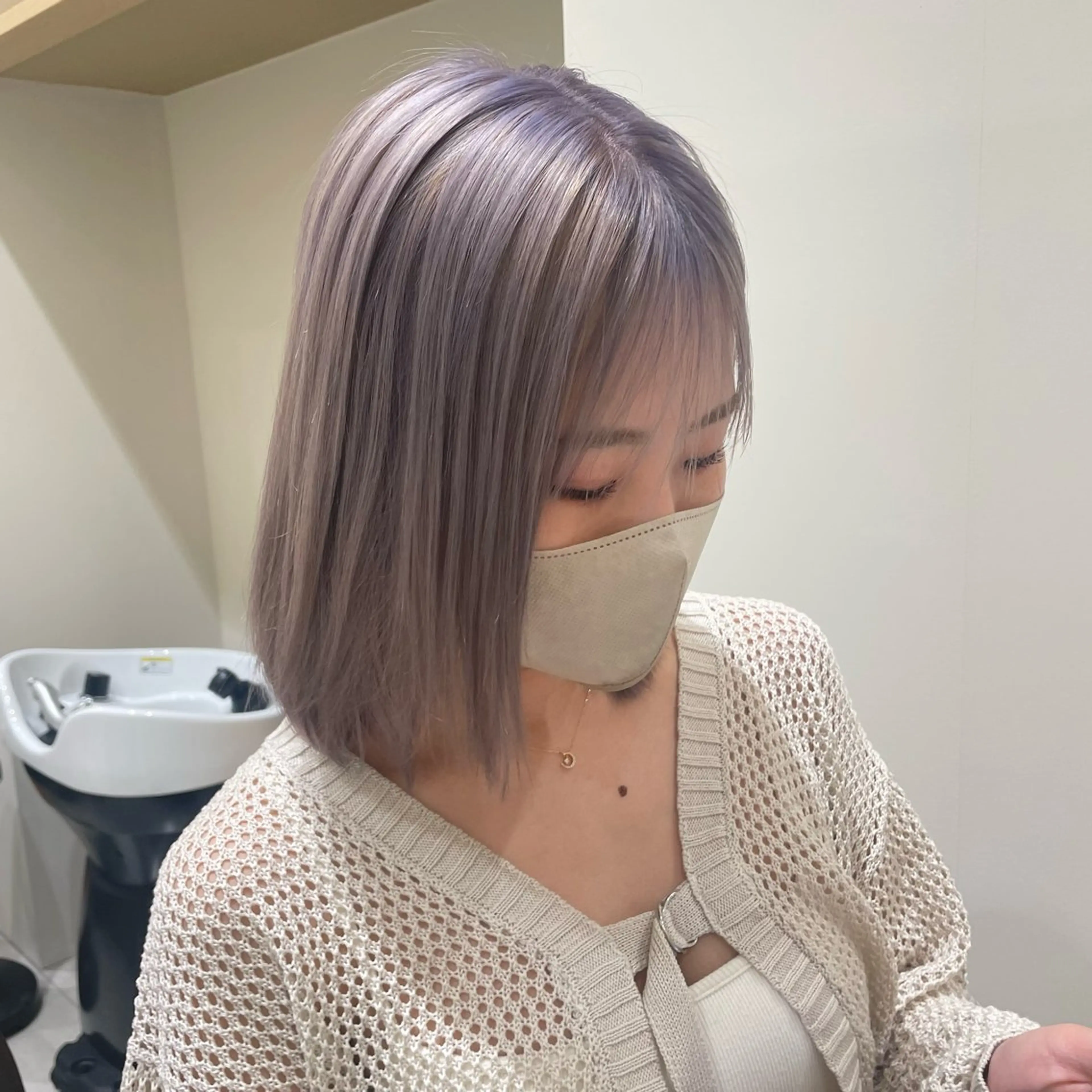 限定価格ミニモ学割🌸 ブリーチダブルカラー+1stepトリートメント ハイトーン/ピンクベージュ/ミルクティーカラーの写真