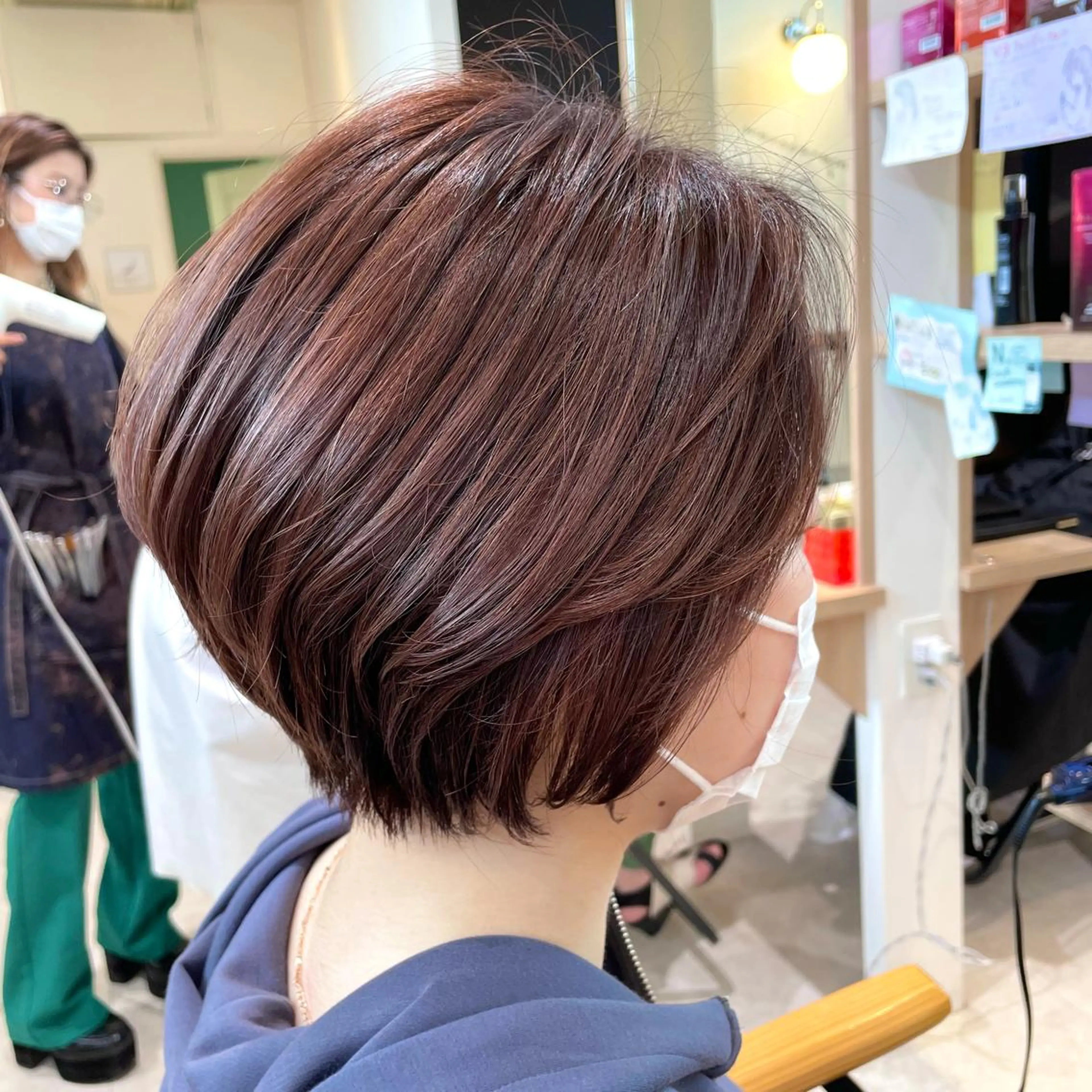 ショート カラー 心斎橋/ブリーチなし 髪質改善/レイヤーのヘアスタイル