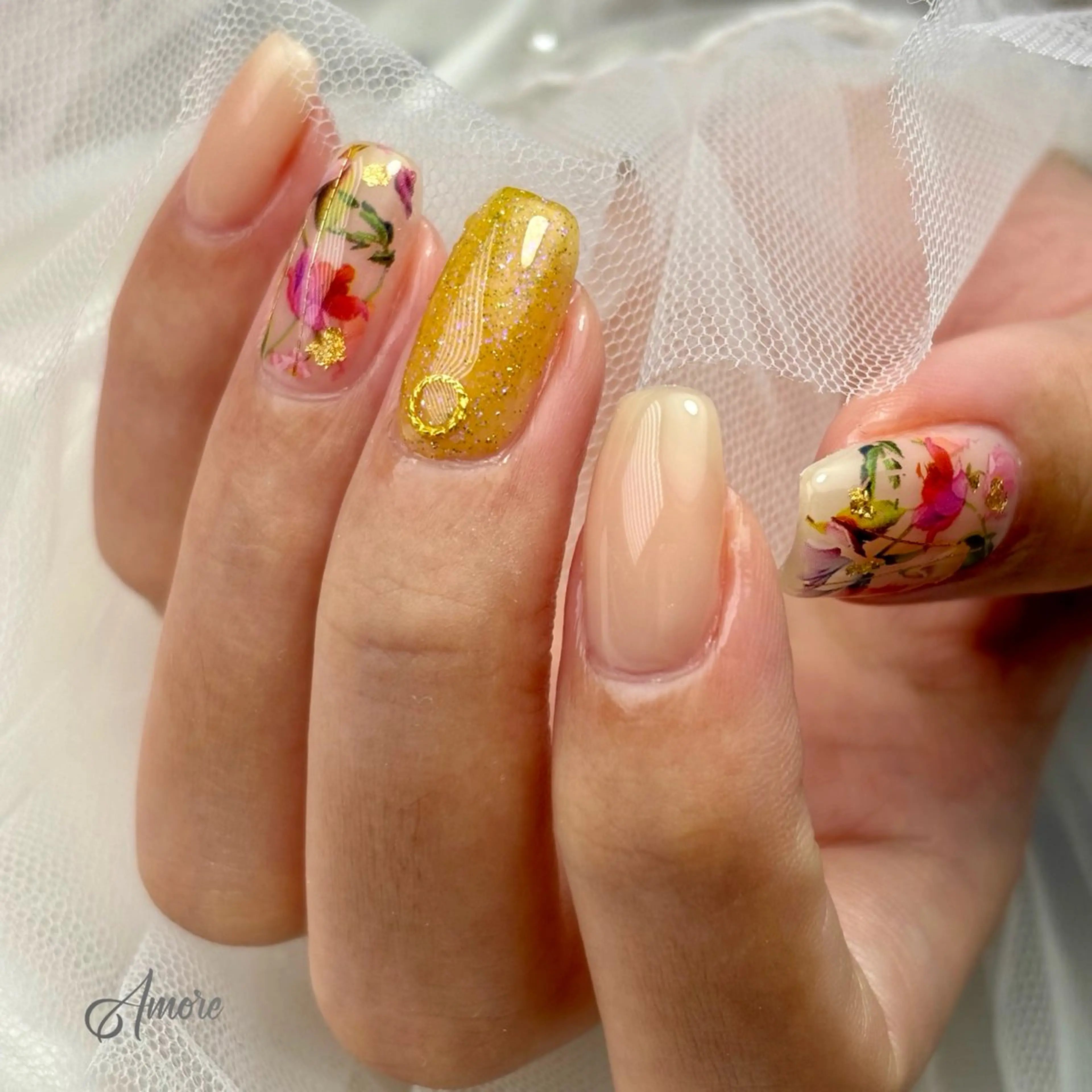 ネイル ジェルネイル キラキラネイル 韓国ネイル マグネットネイル パラジェル You kyehwaのネイルデザイン