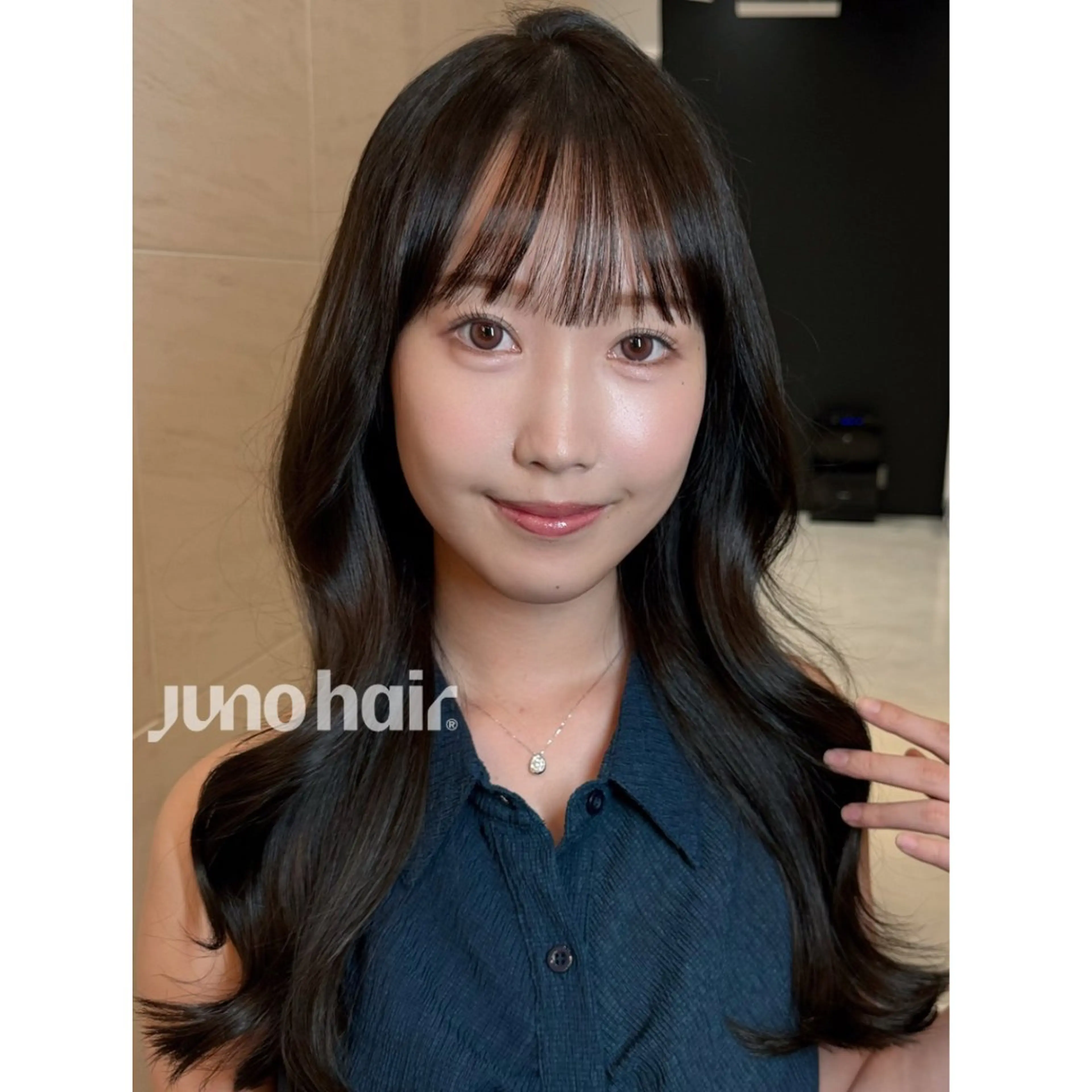 ロング ヨシンモリ 韓国風ヘア ロング 韓国レイヤー🪽 無重力パーマナツキのヘアスタイル