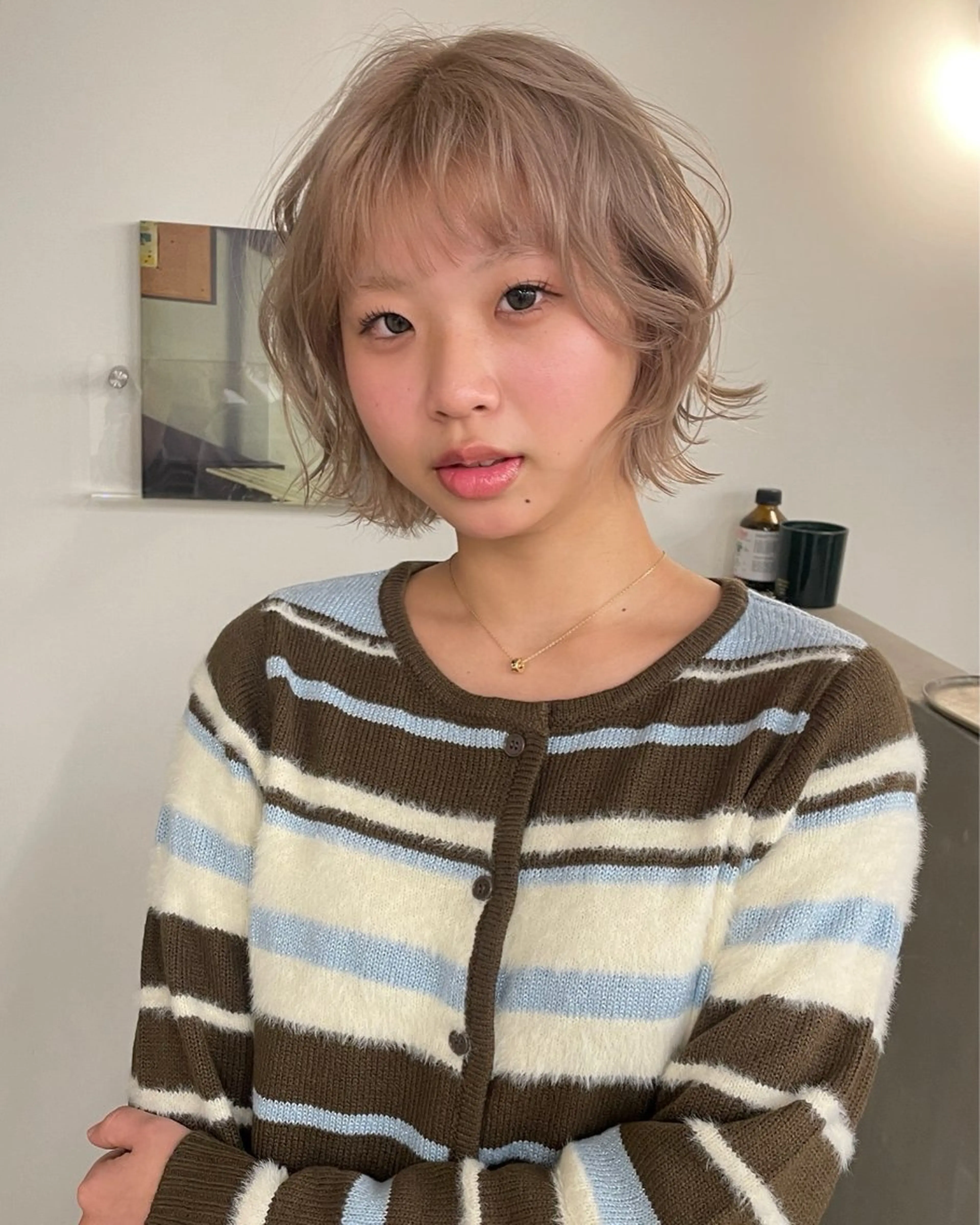 ショート カラー ヘアカラー トリートメント ヘアセット tonari所属・ブリーチモデル/ カットモデル/Riaのヘアスタイル