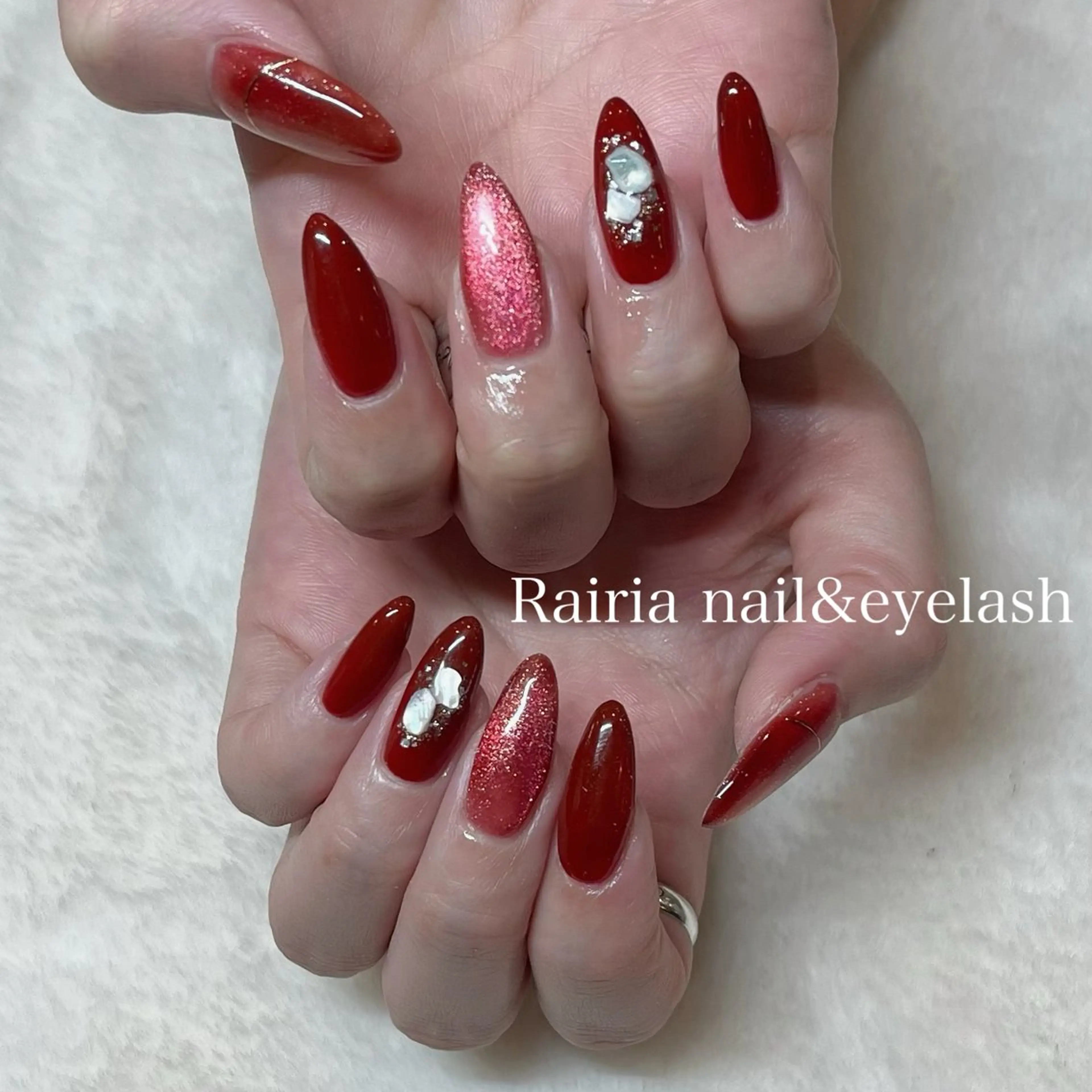 ネイル ボルドー マグネットネイル シンプルネイル Rairia   nail所属・屋敷 理奈のネイルデザイン