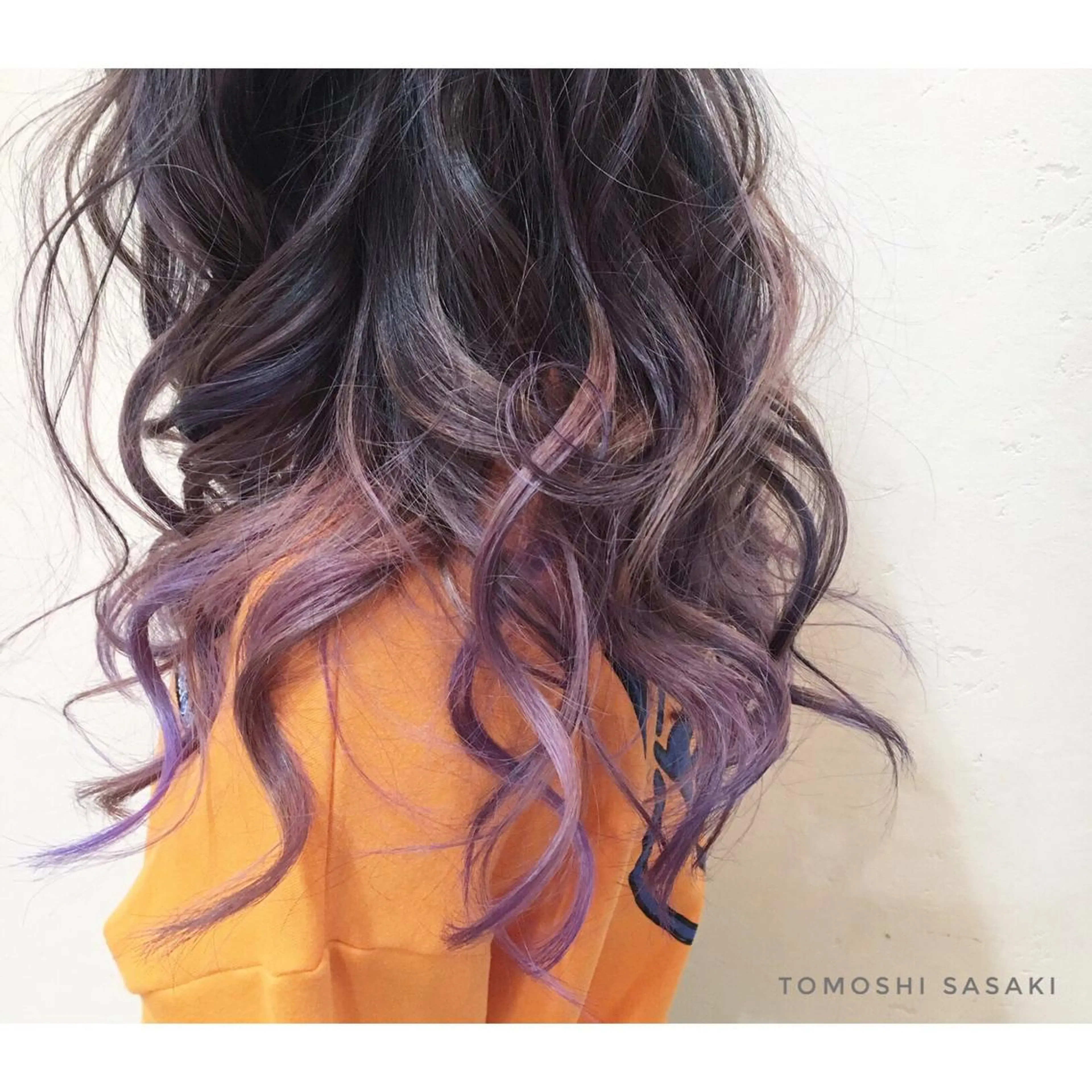 カラー バレイヤージュ ピンクカラー ササキ トモシのヘアスタイル