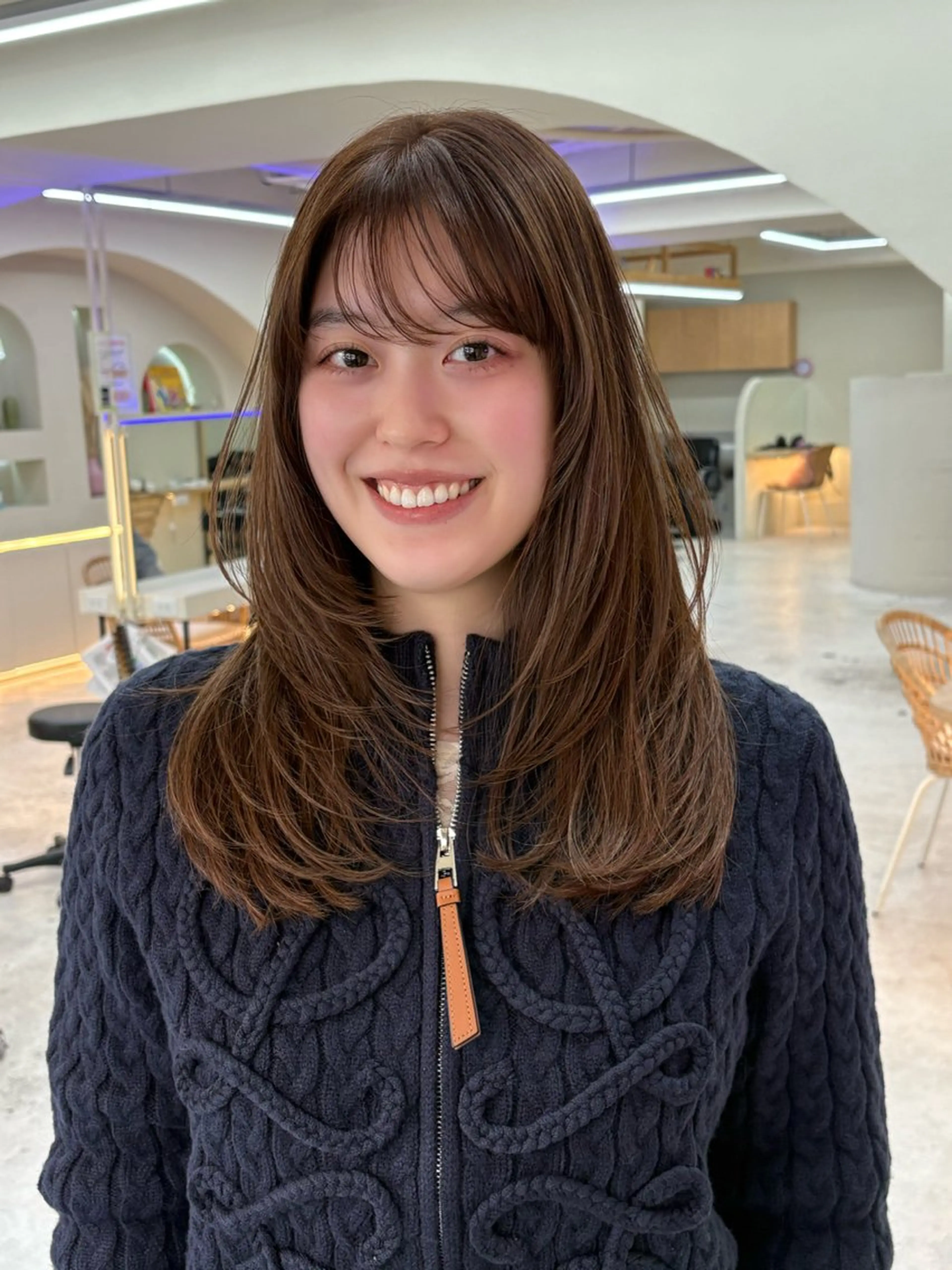 ロング カラー カット ヘアカラー ツキノキ ミナのヘアスタイル