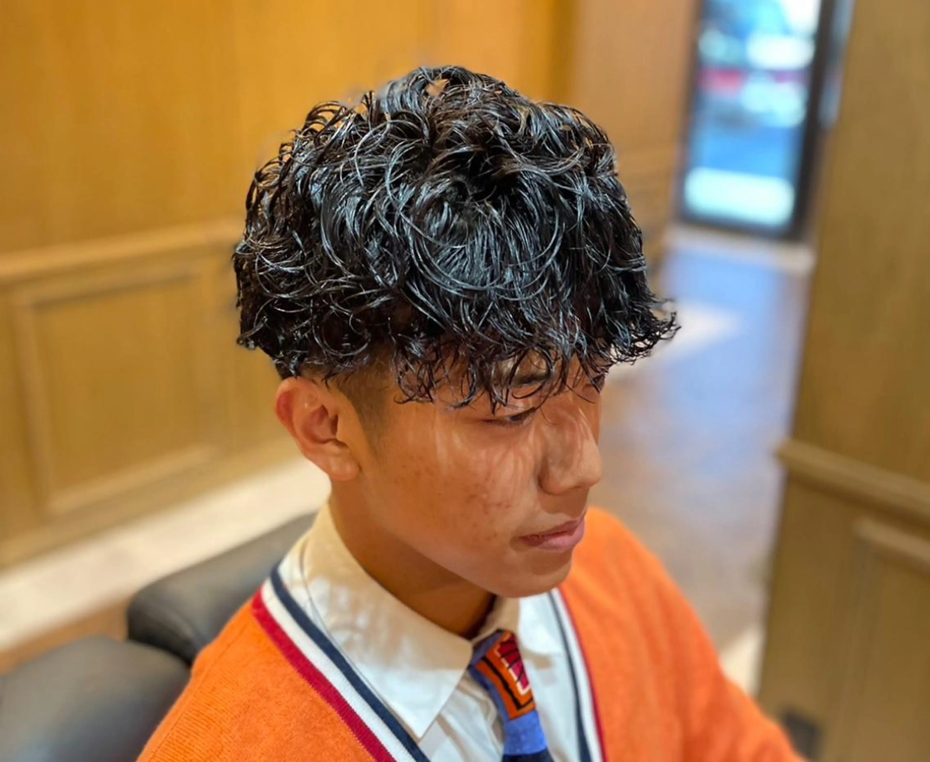 ミディアム パーマ ミディアムパーマ カット パーマ Bar Ber  AFRO所属・本町No1カット集団 AFROのヘアスタイル