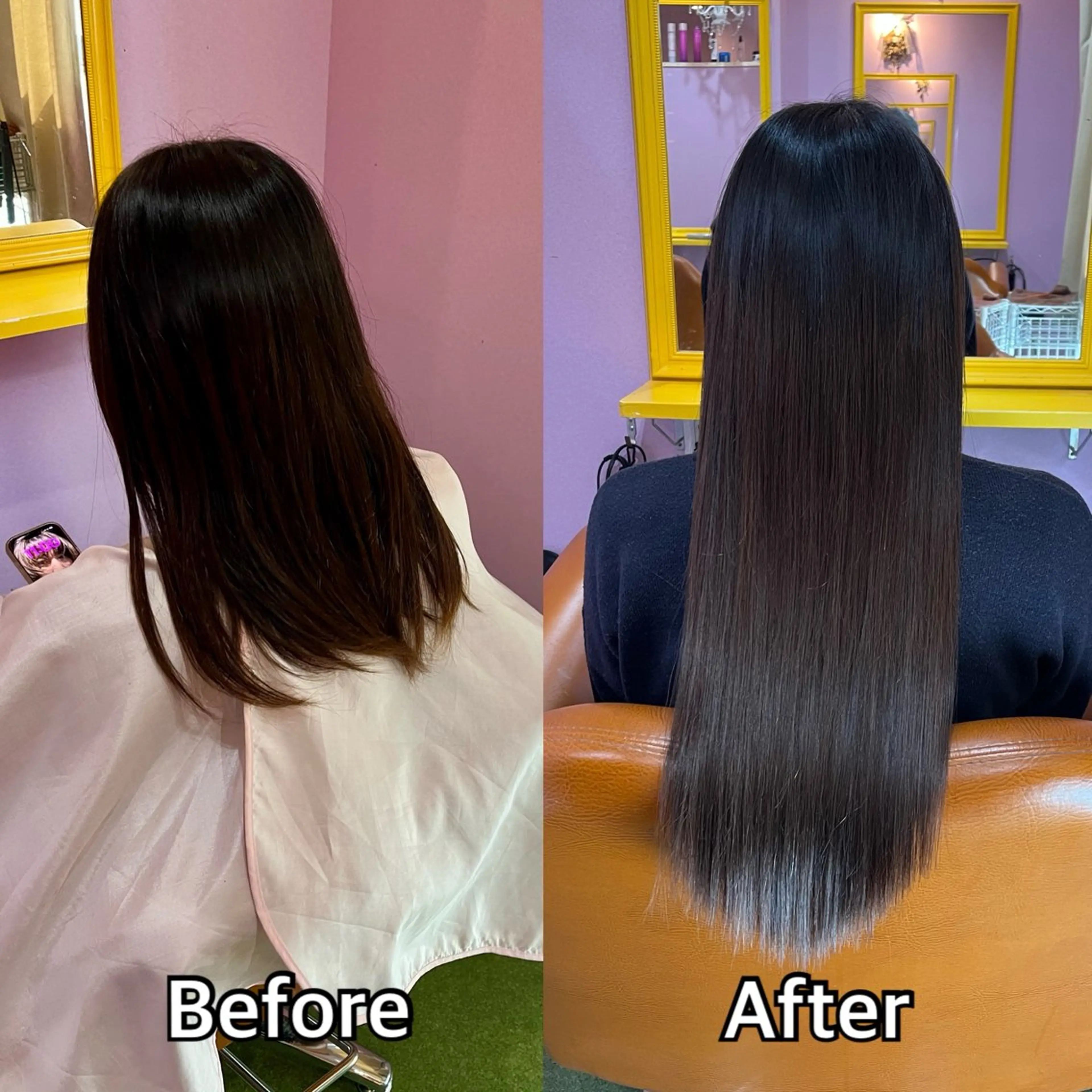 ロング エクステ シール＋ちび編み込み エクステ梅田🐨のヘアスタイル