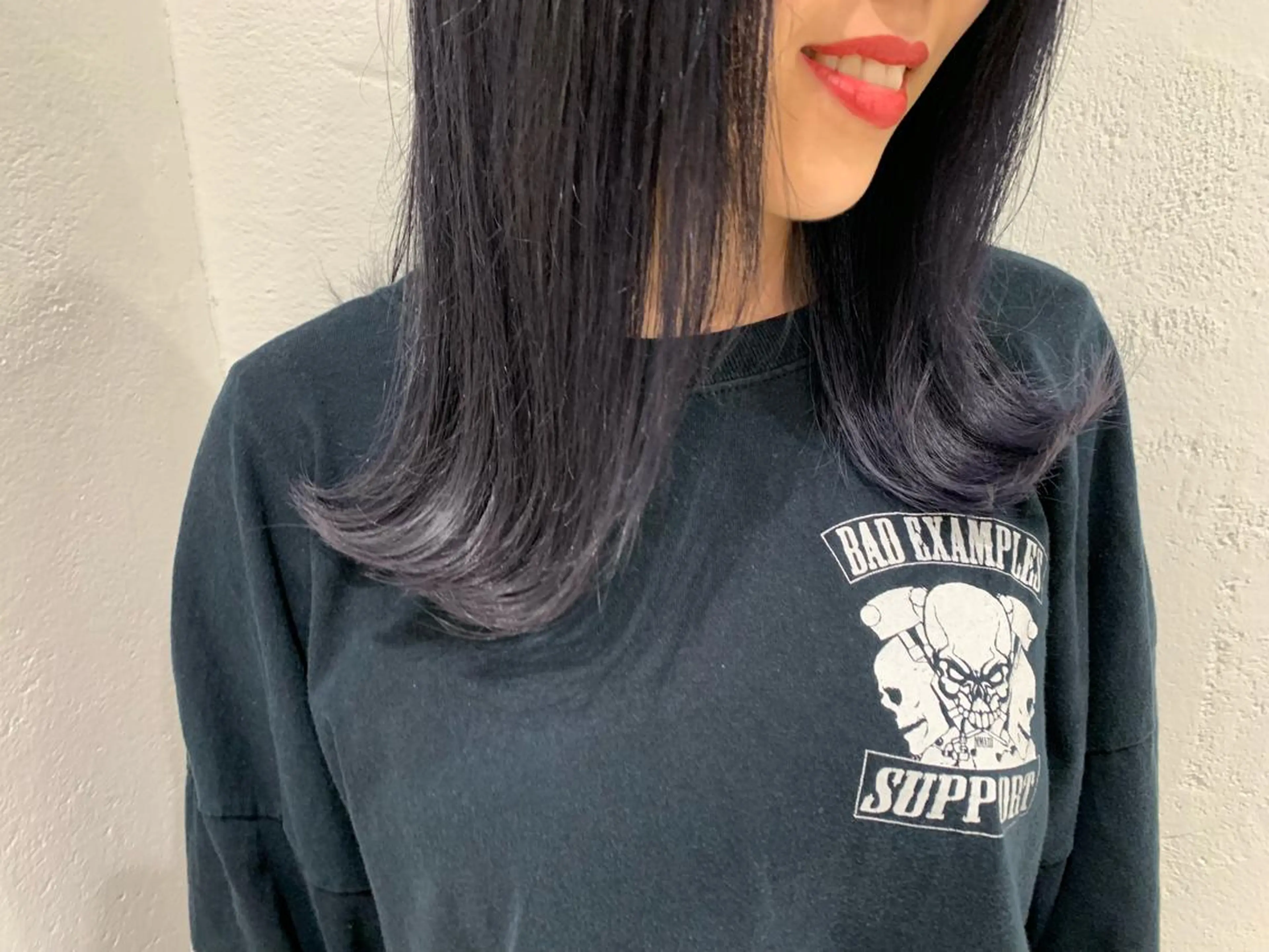 セミロング カラー ヘアアレンジ ネイビーカラー 🫧透明感カラー/ ボブ/小笠原汐海🪽のヘアスタイル