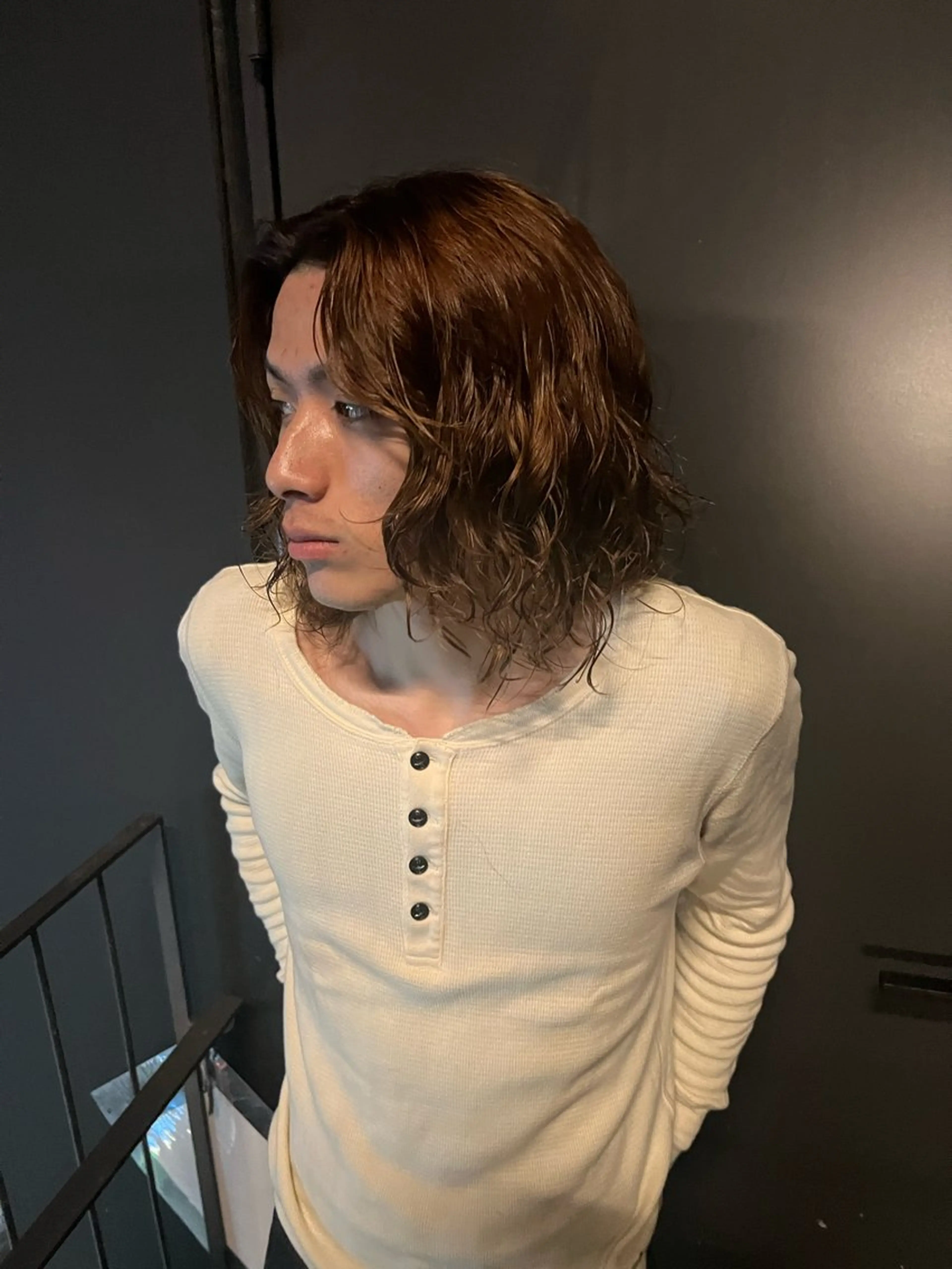 ロング カラー パーマ メンズ パーマ 🌀toa/波巻き✨ /メンズパーマ／栄のヘアスタイル