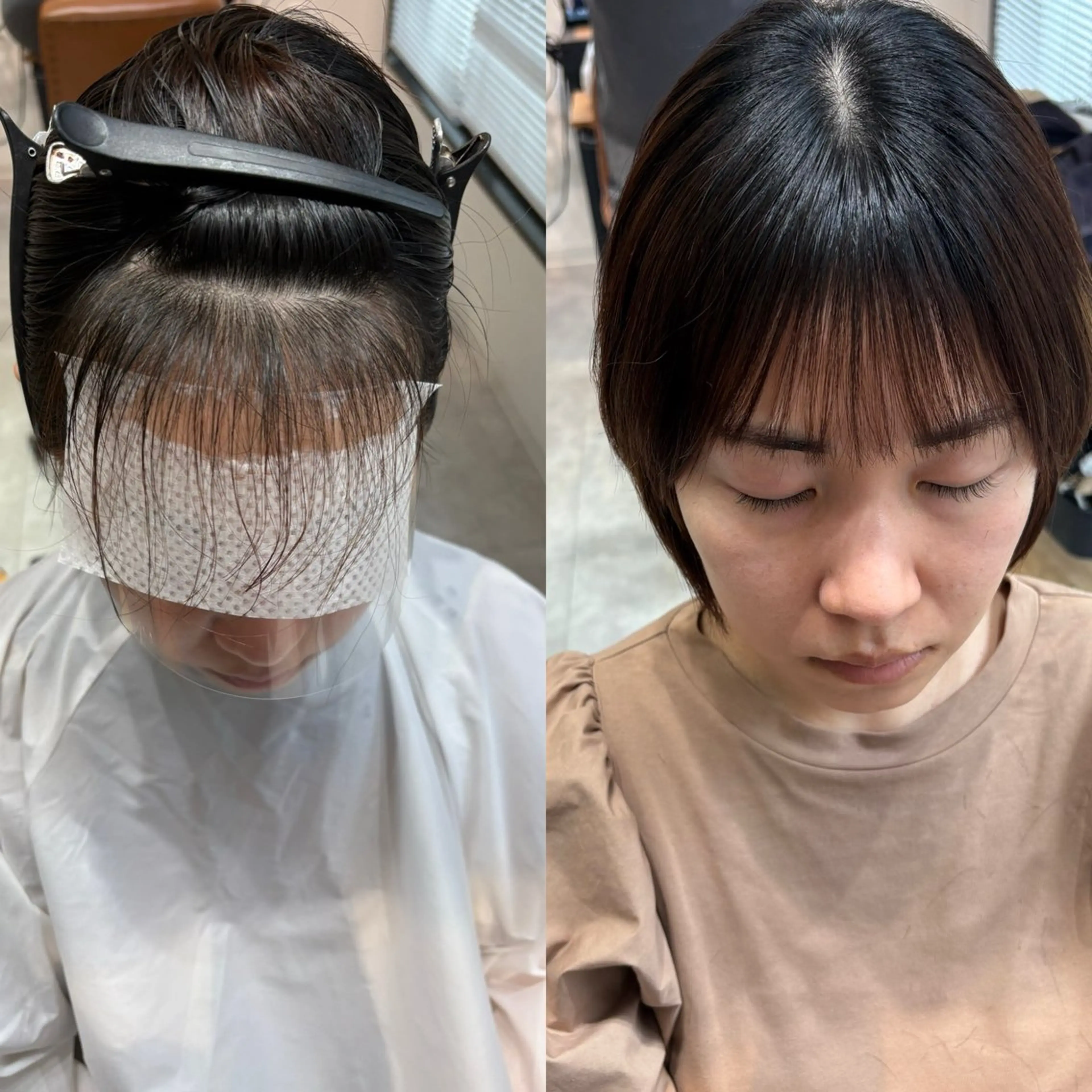 ショート 縮毛矯正 こうき/前髪割れ癖 改善/カット/カラーのヘアスタイル