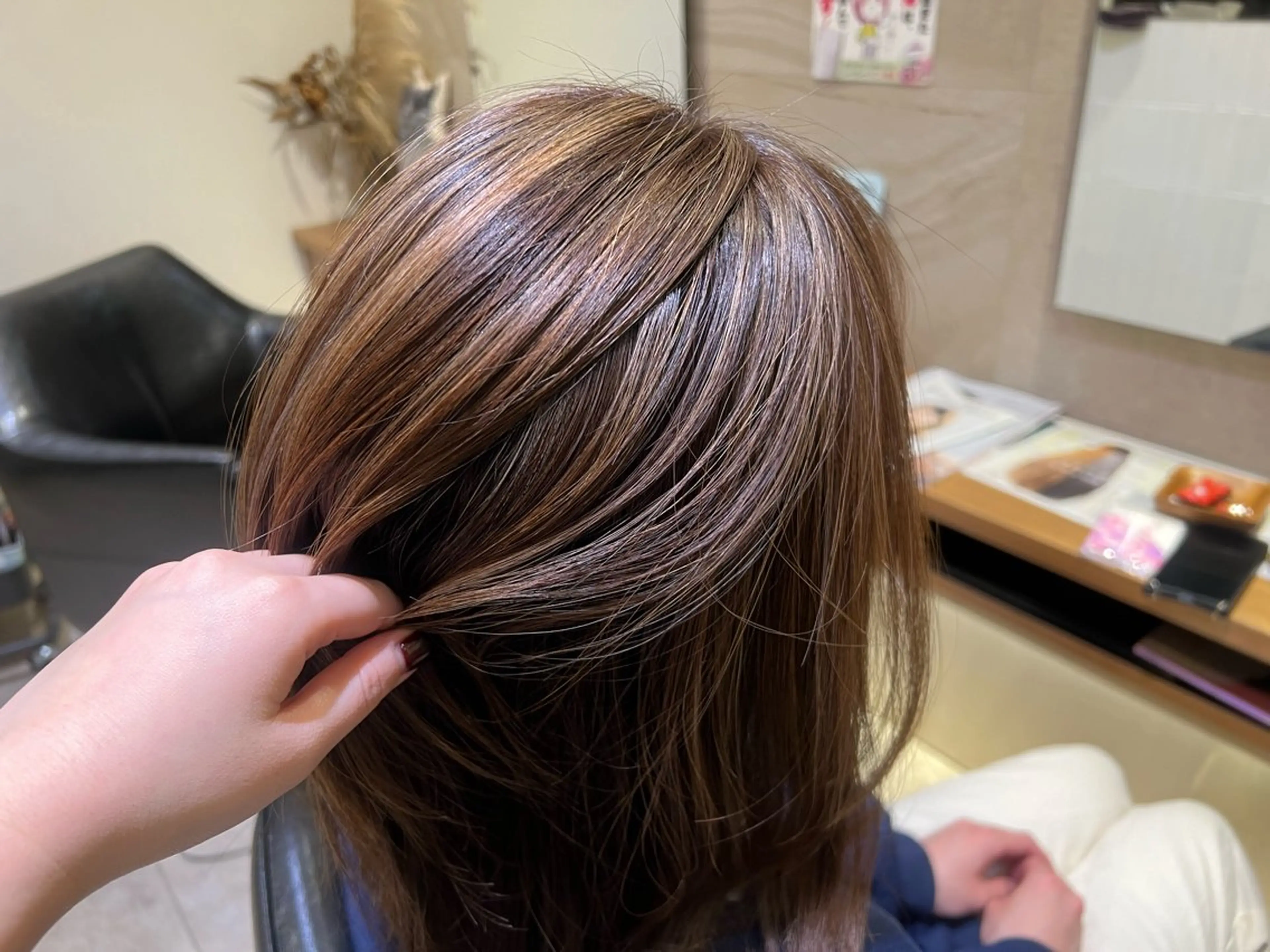 ミディアム ハイライト 🫧韓国ヘア 透明感 カラー🫧福田 楓のヘアスタイル