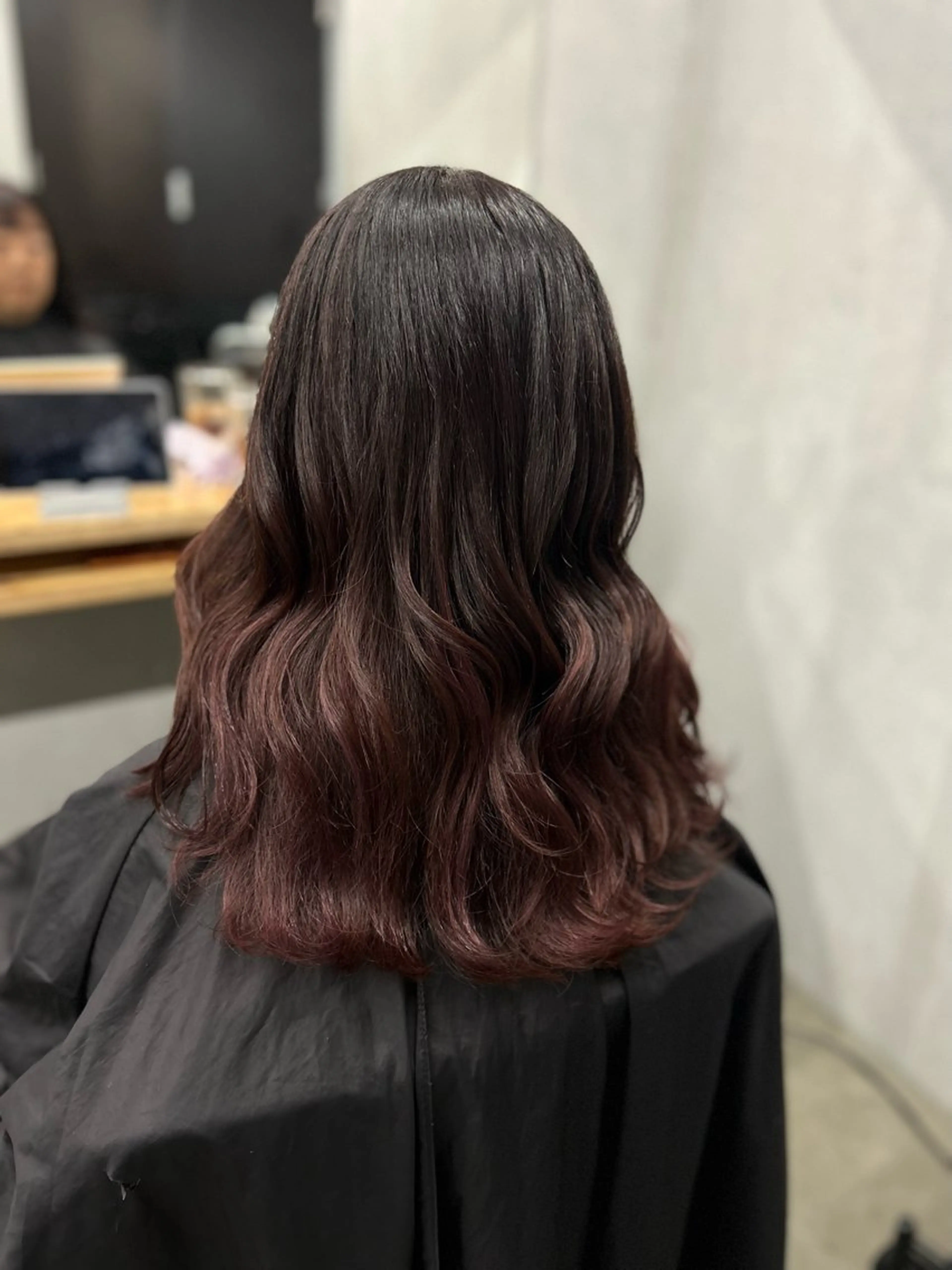 セミロング カラー ボルドーカラー N/デザインカラー 🌿ナギのヘアスタイル