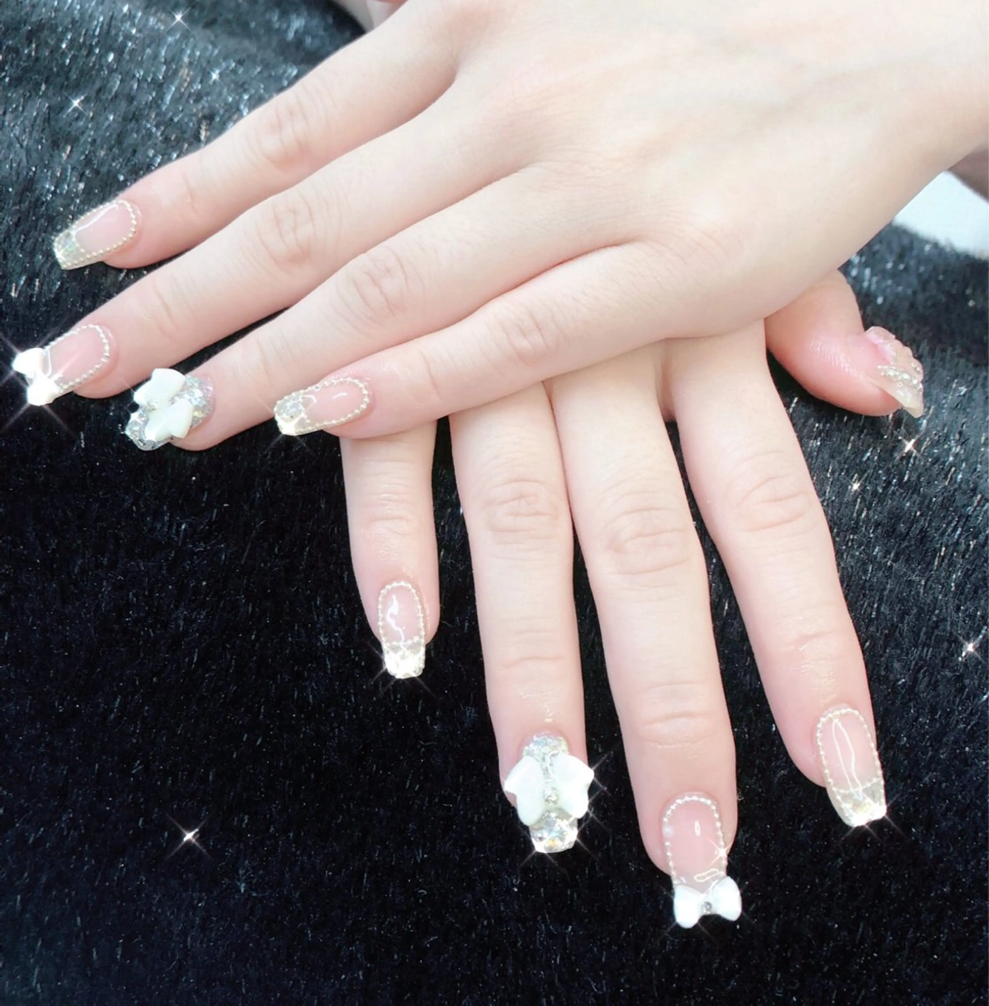 ネイル オーロラネイル フットネイル ジェルネイル ハート 韓国ネイル 大門浜松町 ネイルのネイルデザイン