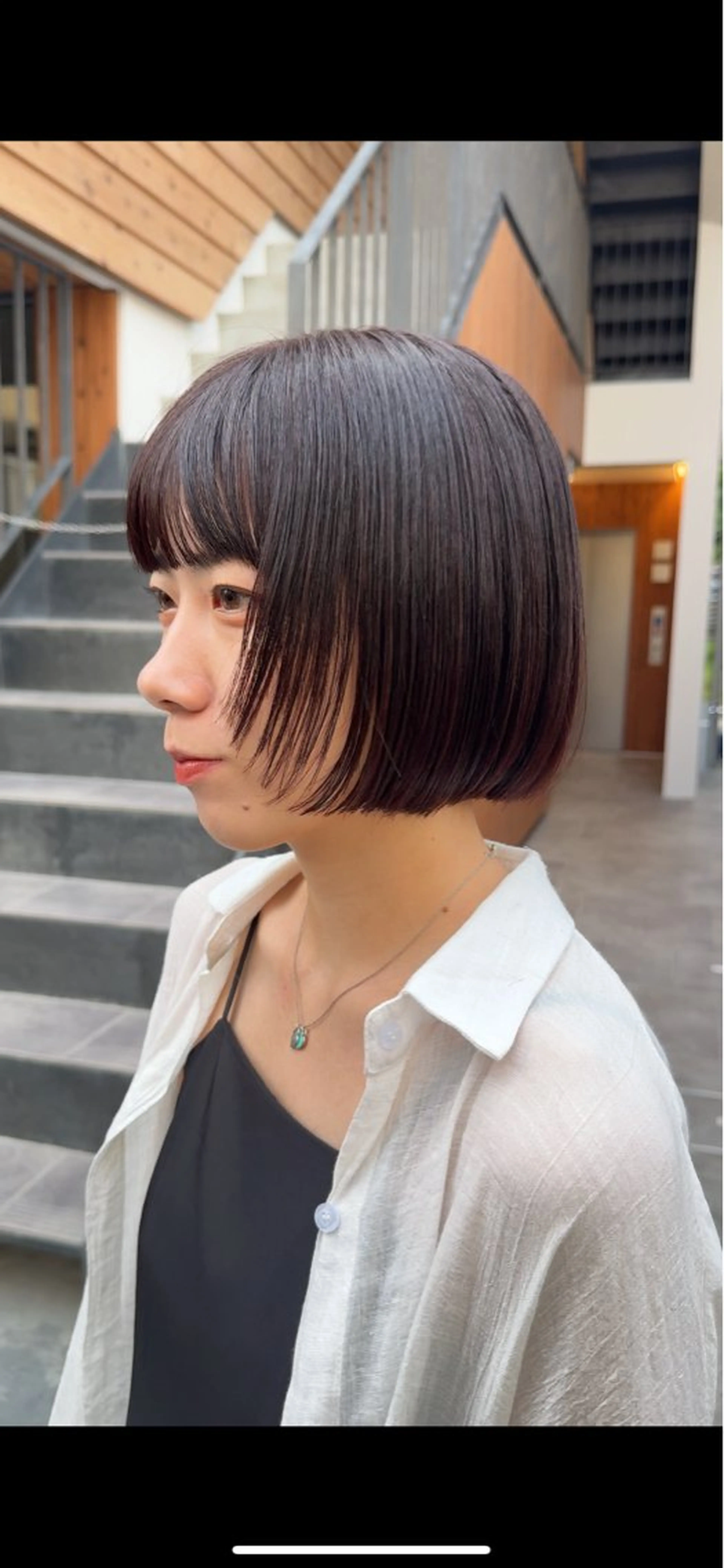 ショート レッドブラウン ボブ 顔まわりレイヤー レイヤーカット カット ヘアカラー Qin shaire salon 原宿所属・🌿パーマ/ボブ/ レイヤー/Mikiのヘアスタイル