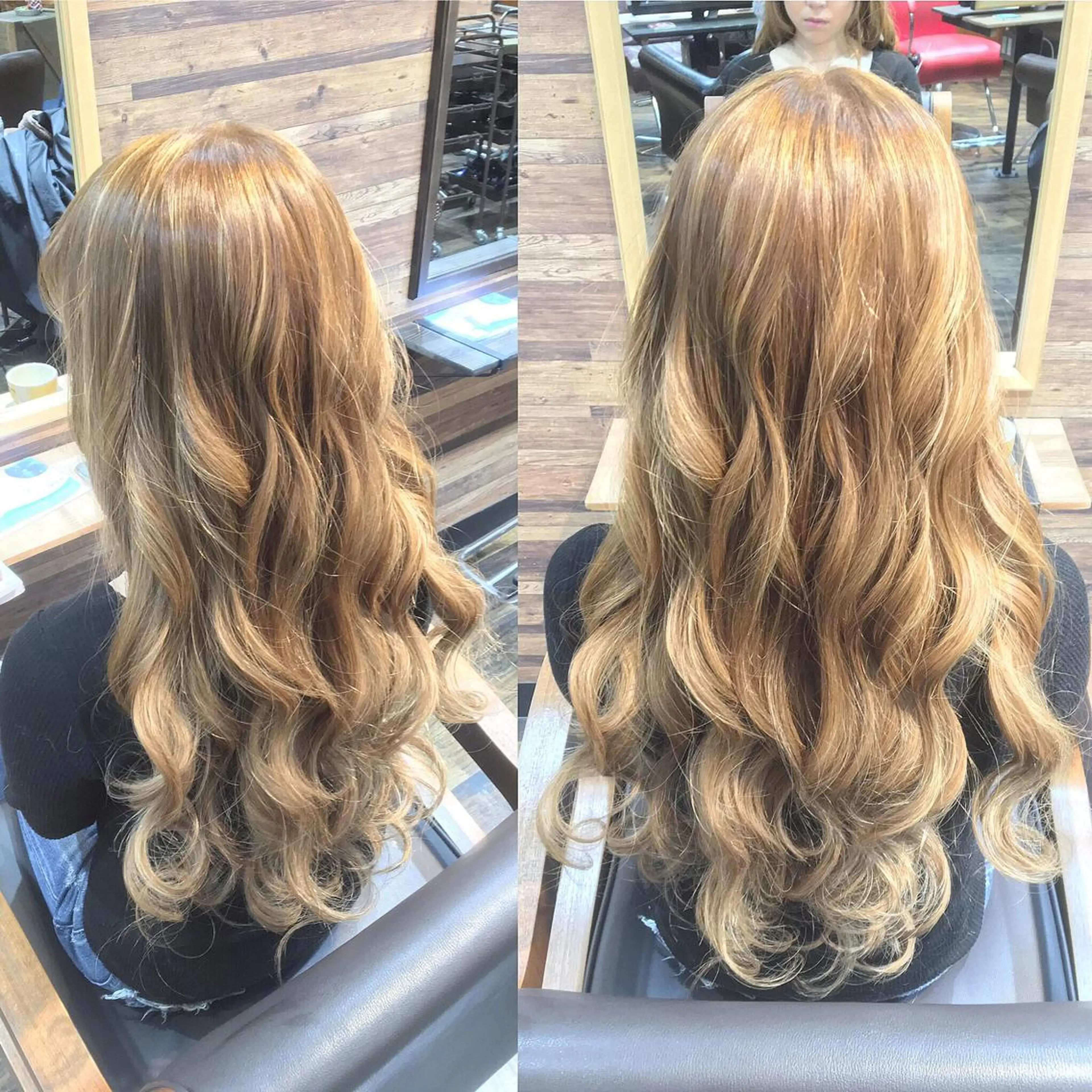 ロング カラー ベージュカラー ブリーチ ハイライトカラー メッシュ ハイライト MITSU ✂️のヘアスタイル