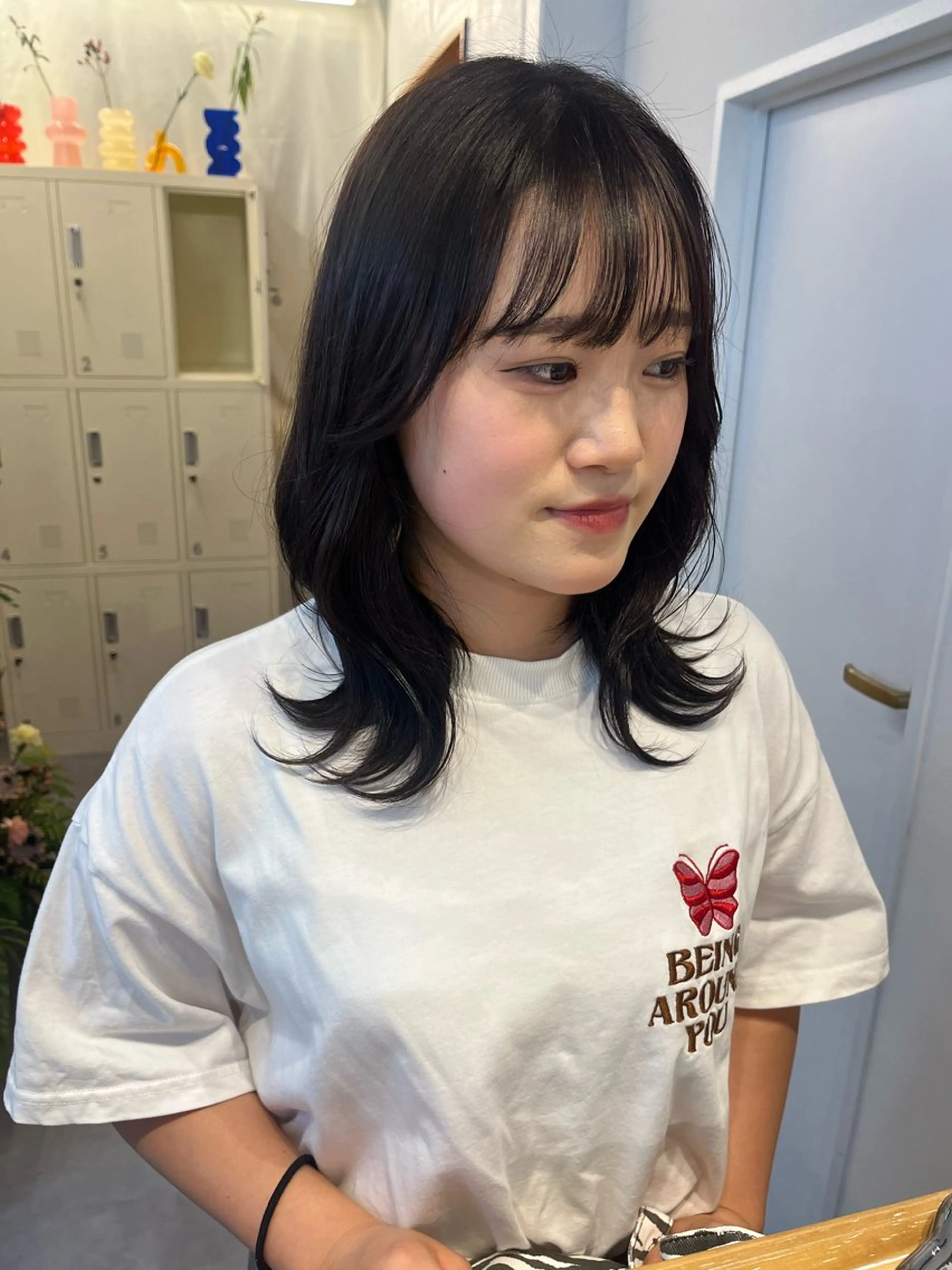 ミディアム カラー ヘアカラー トリートメント レイヤーカット/韓国 ヘア/ honokaのヘアスタイル