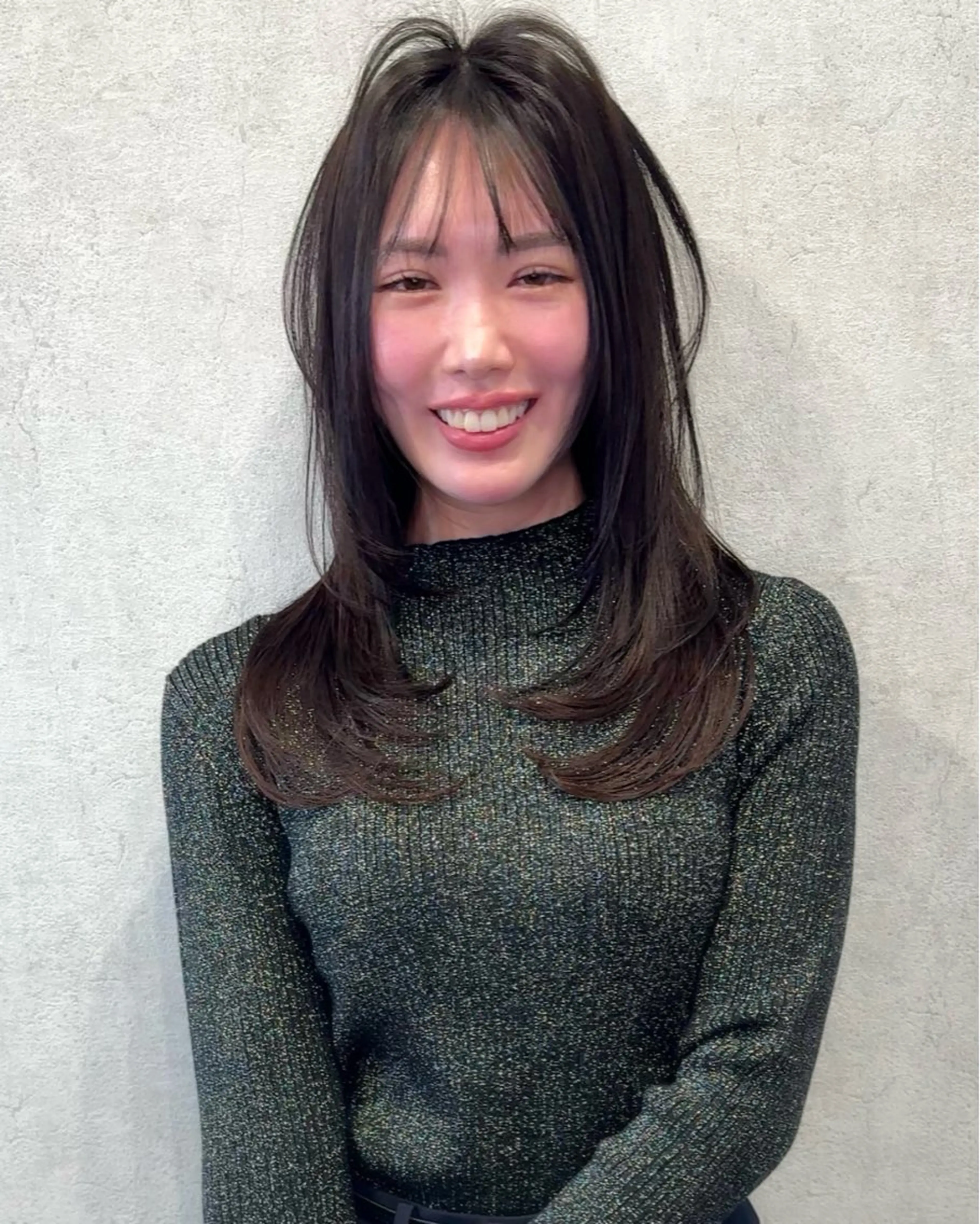 ロング カラー ヘアアレンジ 韓国風ヘア レイヤーカット トリートメント ワンホンヘア カット アンドウ ユウ/ レイヤーカット/韓国のヘアスタイル