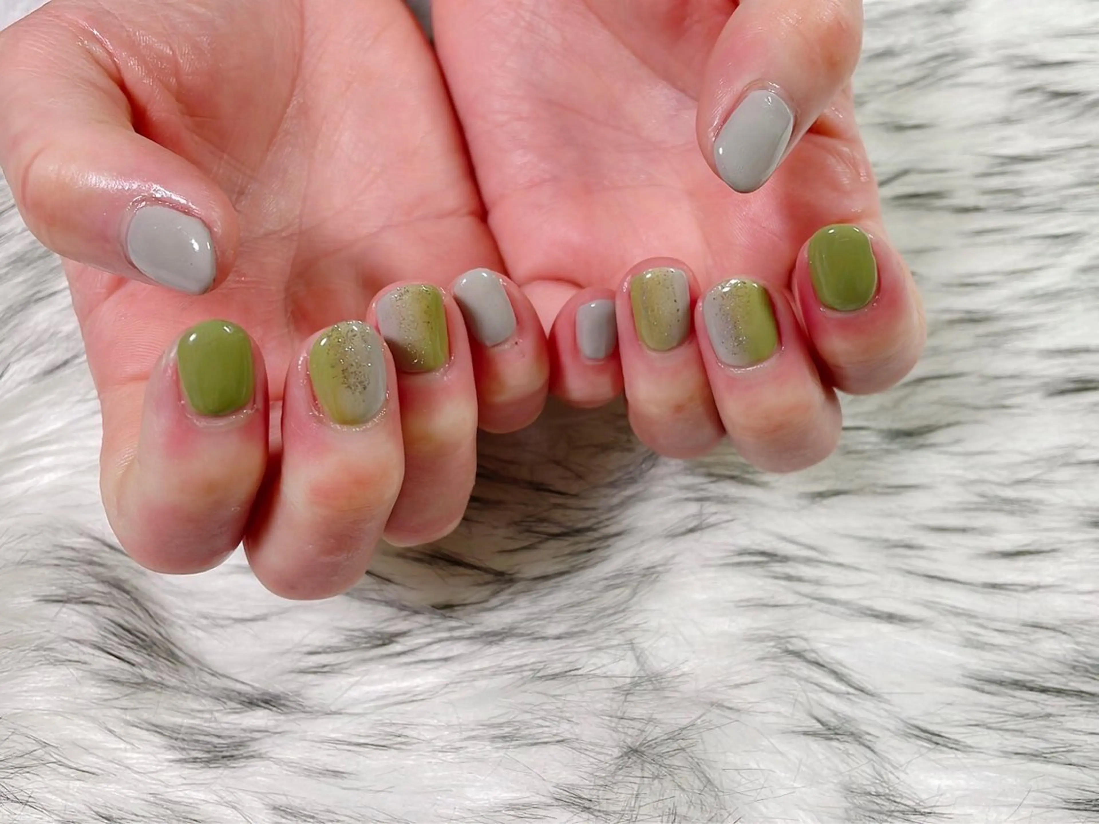 ネイル オーロラネイル フットネイル フレンチネイル ジェルネイル 韓国ネイル Mogu nail 二子玉川のネイルデザイン