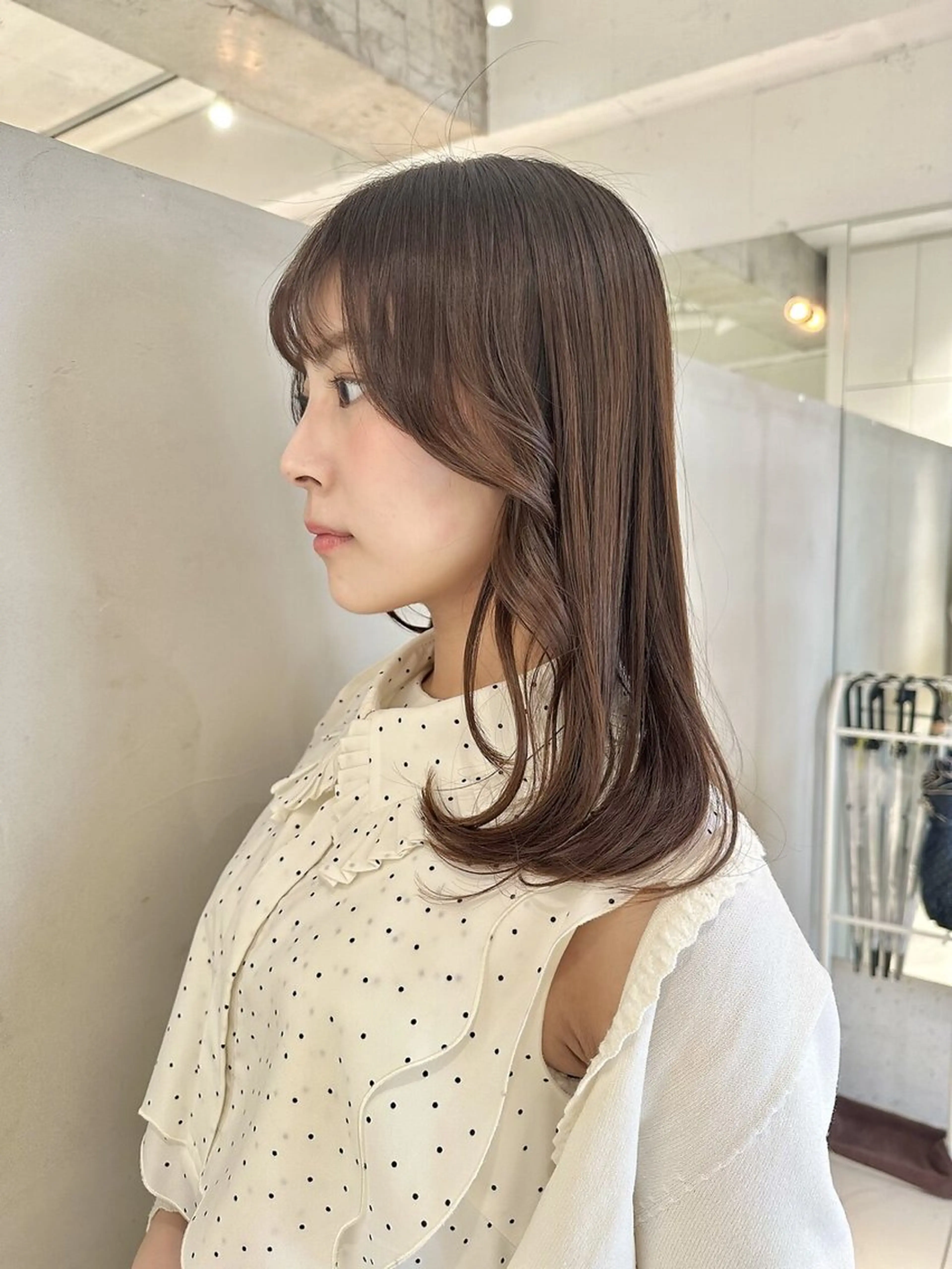 ロング カラー ベージュカラー 透明感カラー オリーブベージュ カット ヘアカラー トリートメント ヘッドスパ ヘアセット くすみカラー/メンズ ‎/縮毛/川添桃花‎のヘアスタイル