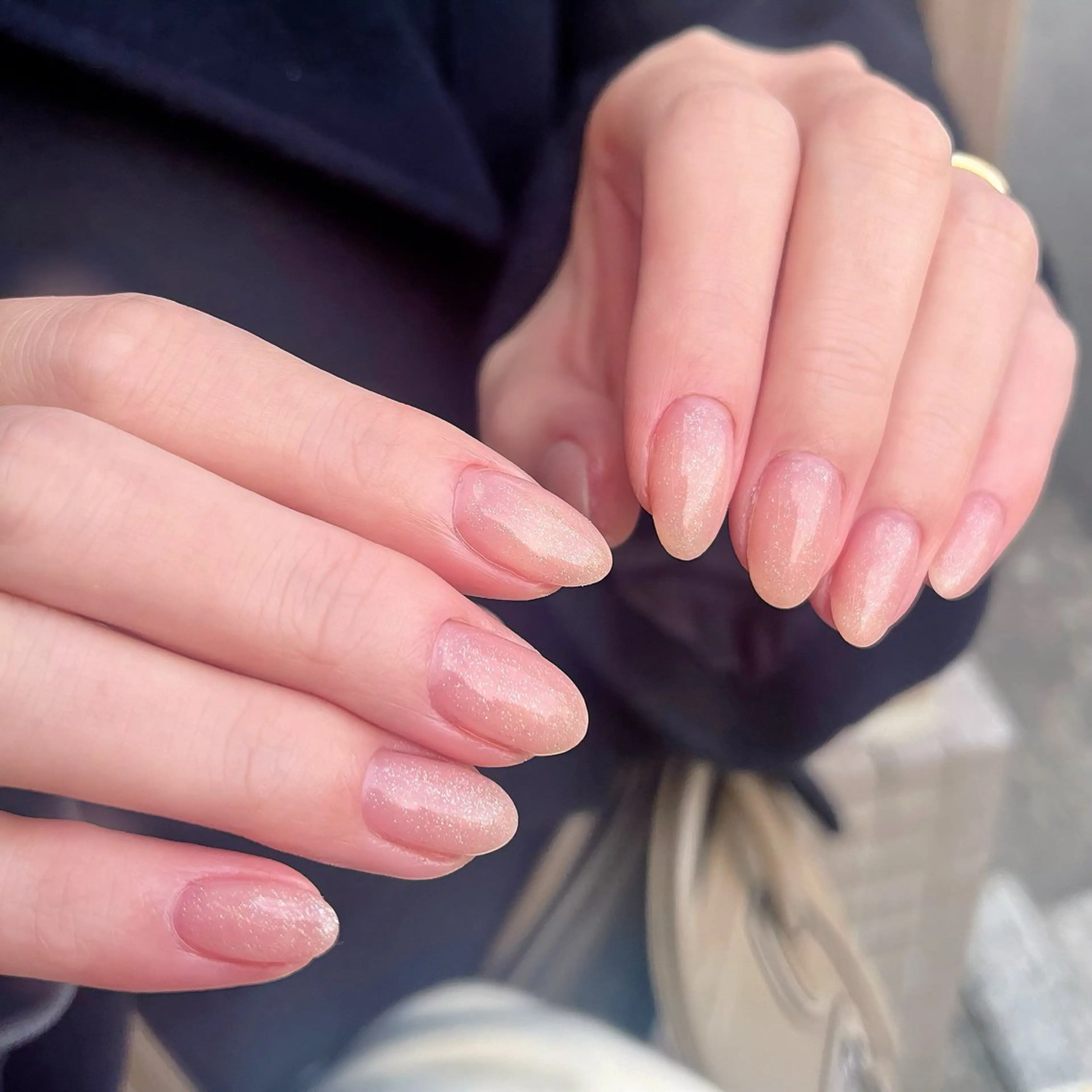 ネイル 長さ出し グラデーション ハート ラメ(グリッター) ラメグラデーション ハンドネイル ハンドケア 🫧OPELIA NAIL渋谷🫧のネイルデザイン