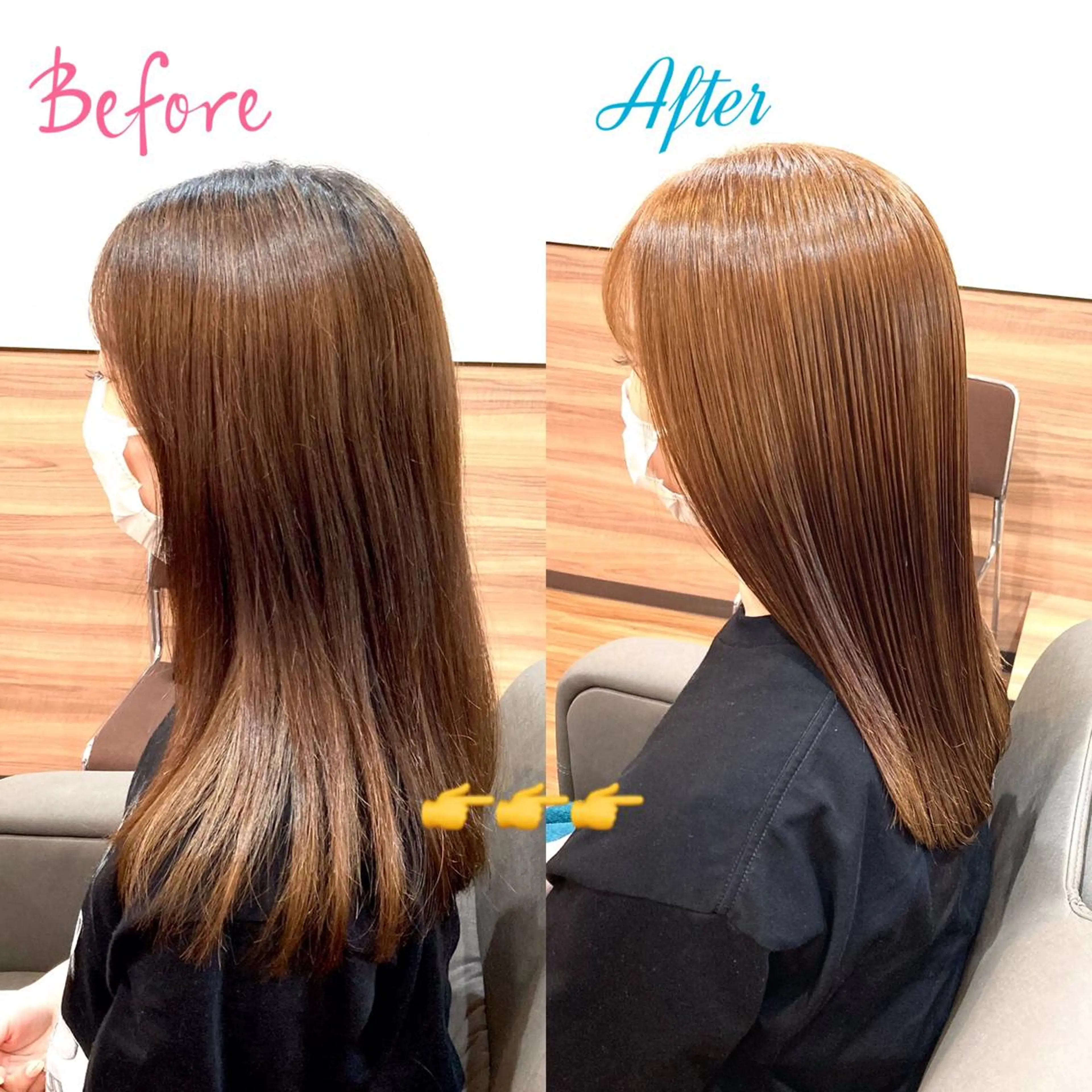 セミロング カラー パーマ ハイトーンカラー 髪質改善 縮毛矯正 Annon プライベートサロンのヘアスタイル