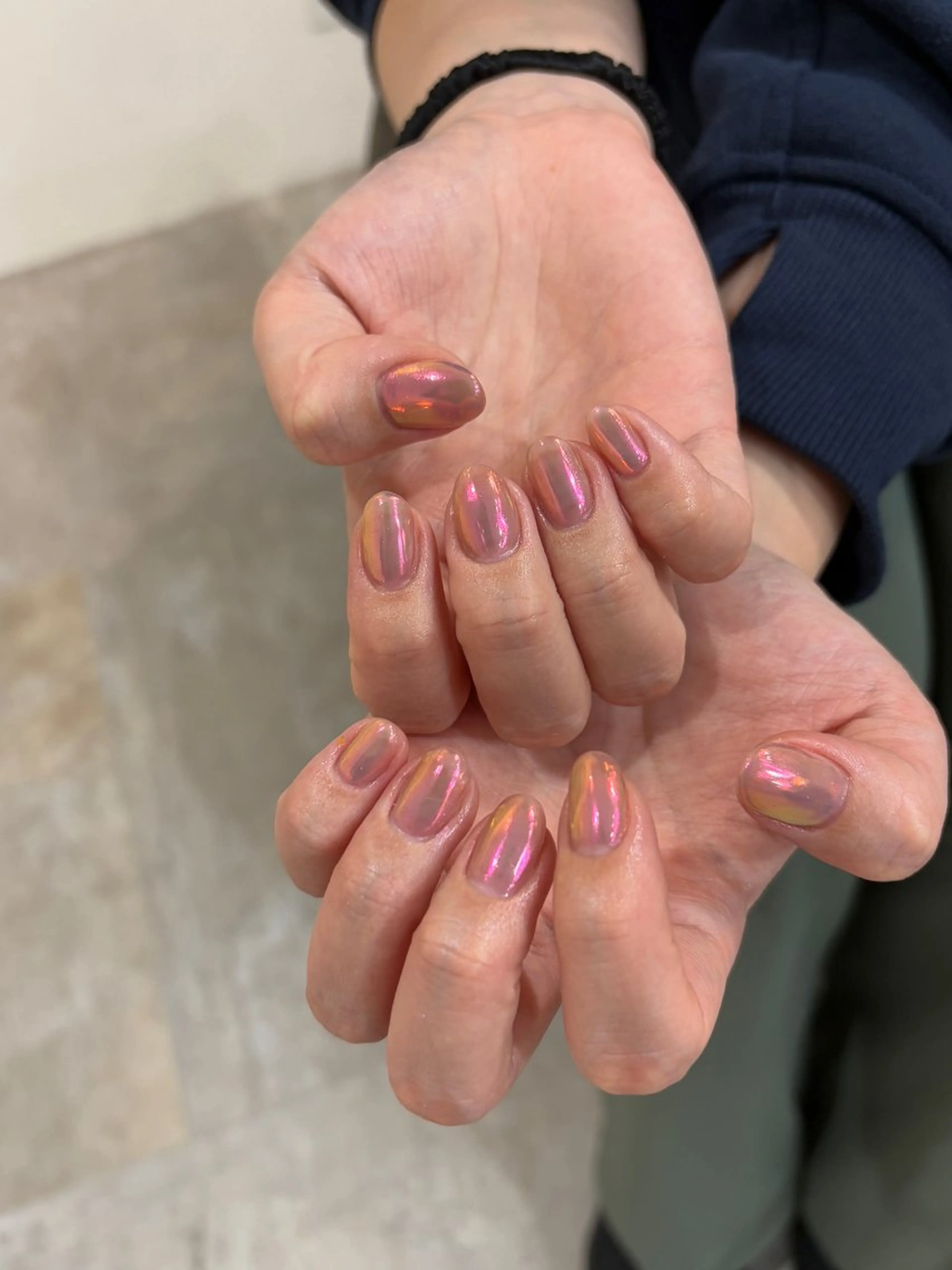 ネイル オーロラネイル ピンク Rlash & r.nail BYα所属・r.nail BYa 菜央のネイルデザイン