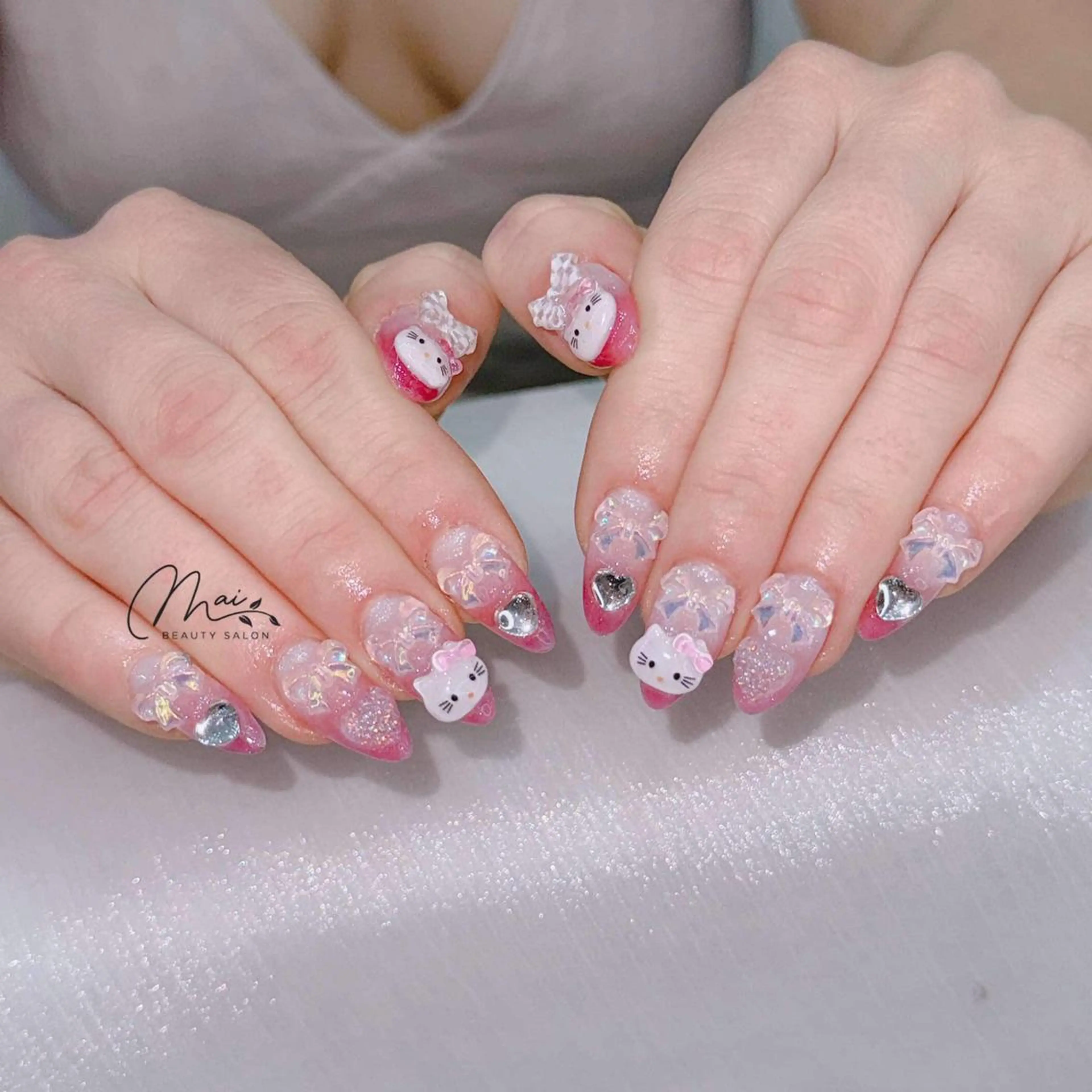 ネイル チークネイル フラッシュネイル フレンチネイル ジェルネイル 韓国ネイル ハンドネイル MaiBeauty マイ マイのネイルデザイン