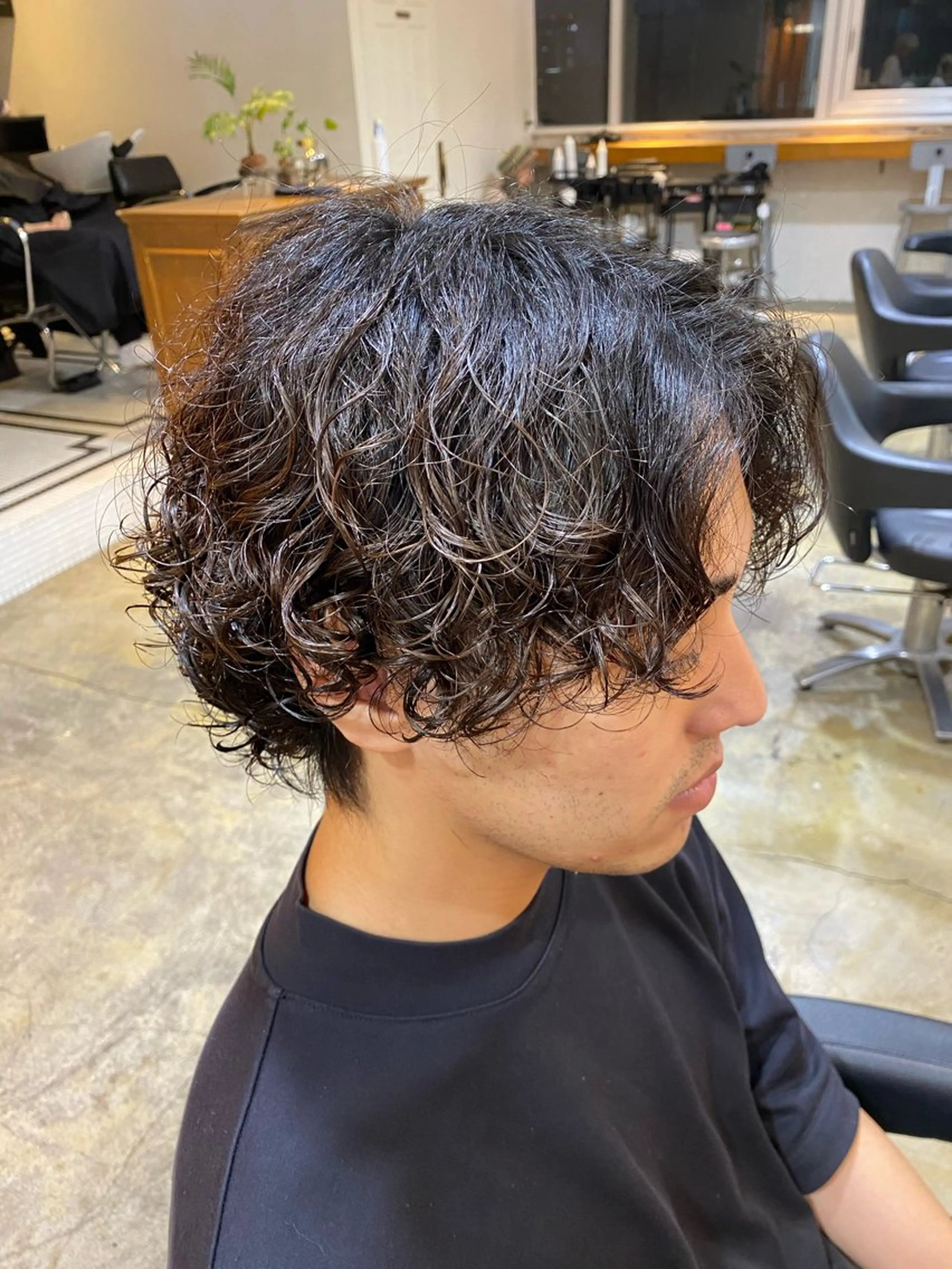 ショート パーマ メンズ カット パーマ トリートメント レイヤーボブ/ 艶カラー/サナ🌼のヘアスタイル