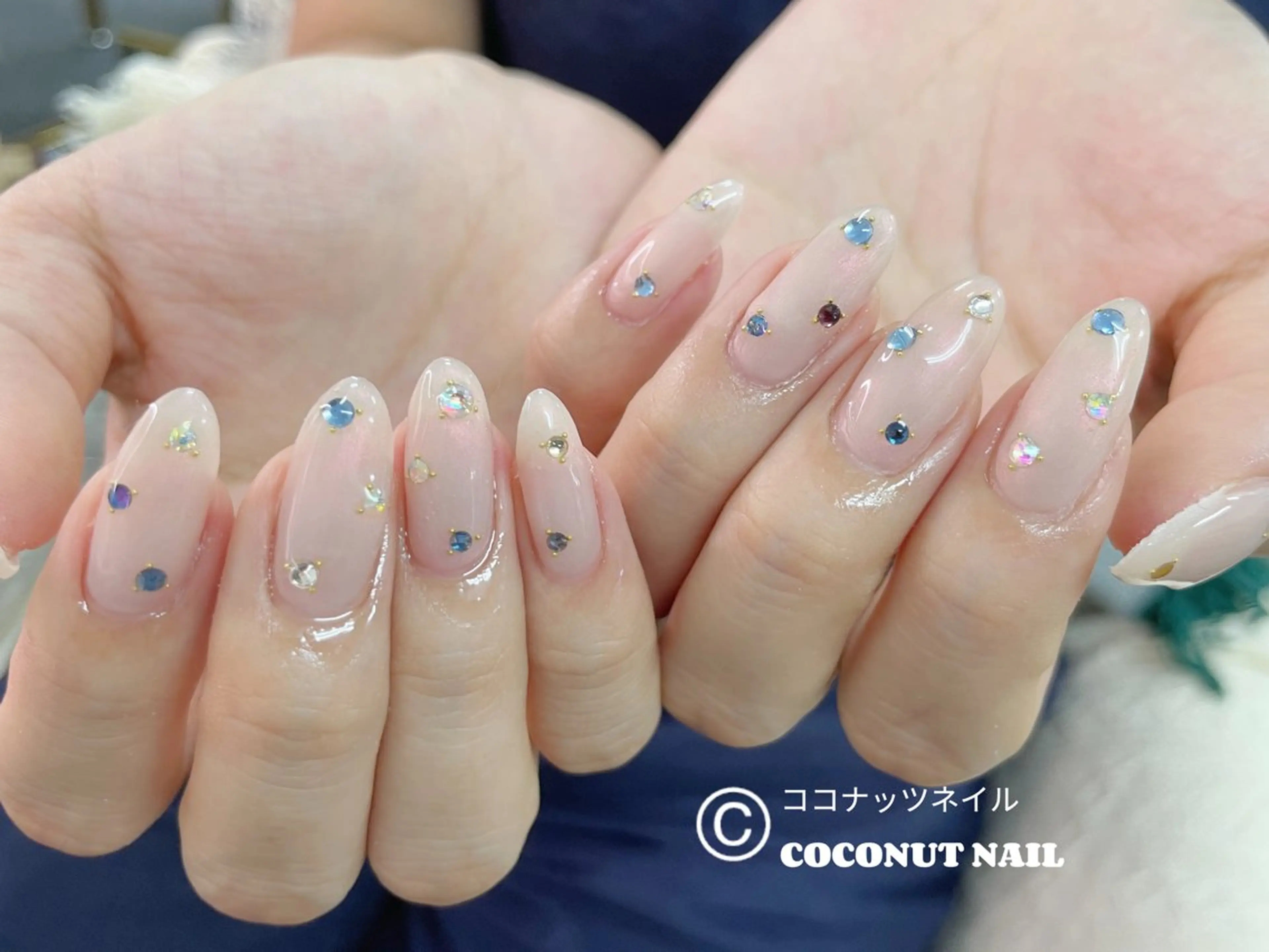 ネイル べっ甲ネイル フレンチネイル キラキラネイル マグネットネイル 大理石ネイル(マーブル) ハンドネイル 神田 ココナッツのネイルデザイン